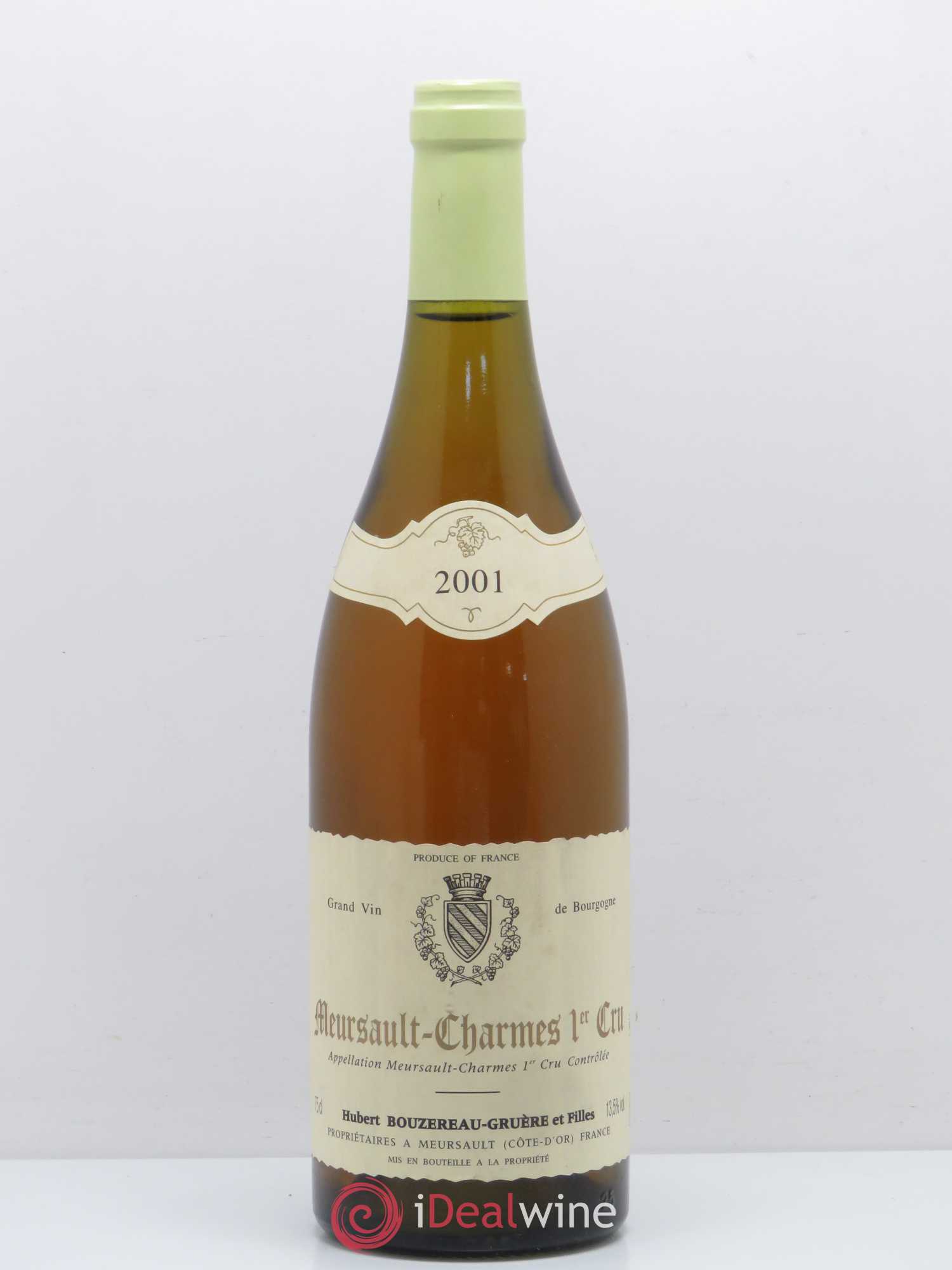 Meursault 1er Cru Les charmes Domaine Hubert Bouzereau Gruere 2001 - Lot of 1 bottle - 0