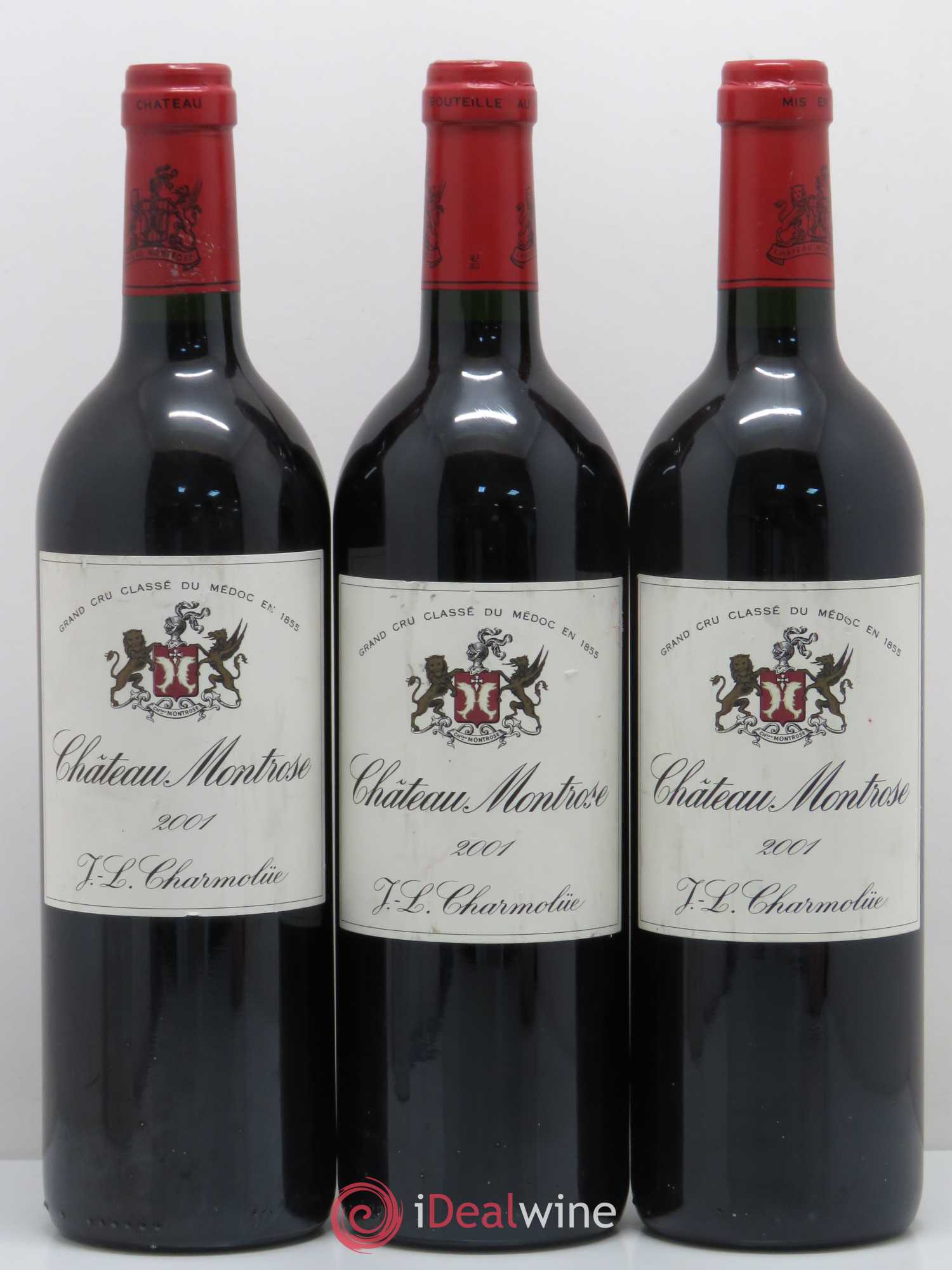 Château Montrose 2ème Grand Cru Classé 2001 - Lot de 3 bouteilles - 0