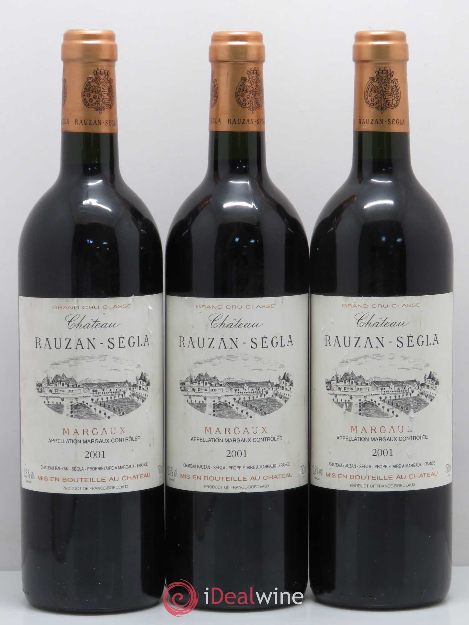 Château Rauzan Ségla Grand Cru Classé 2001 - Lot de 3 bouteilles - 0