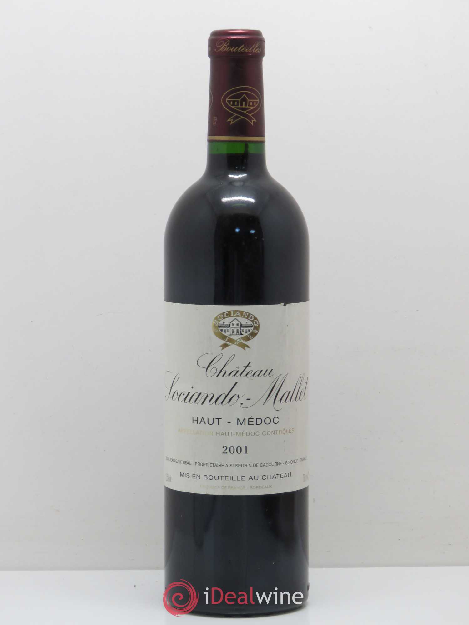 Château Sociando Mallet 2001 - Lot de 1 bouteille - 0