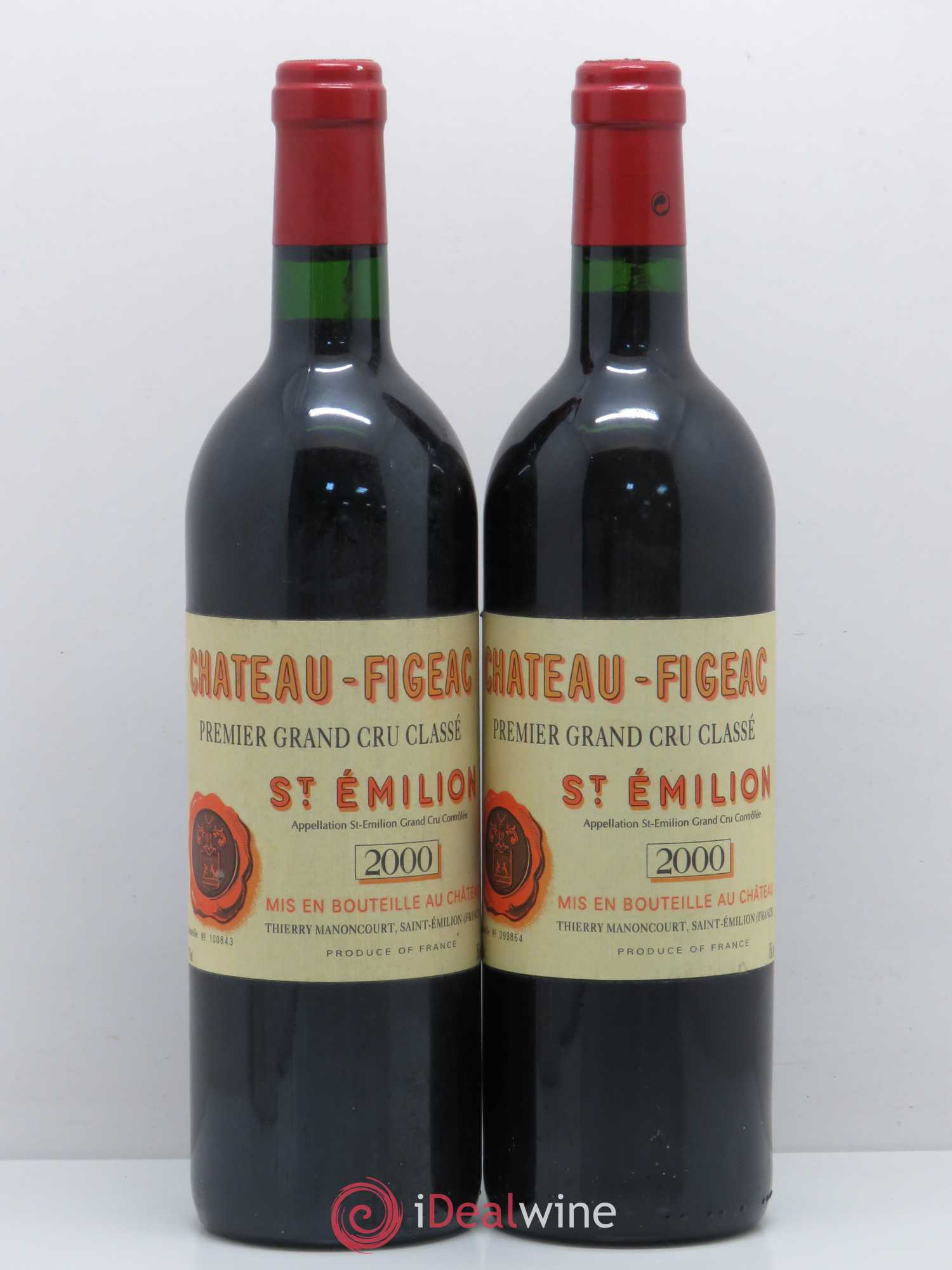 Château Figeac 1er Grand Cru Classé A 2000 - Lot de 2 bouteilles - 0
