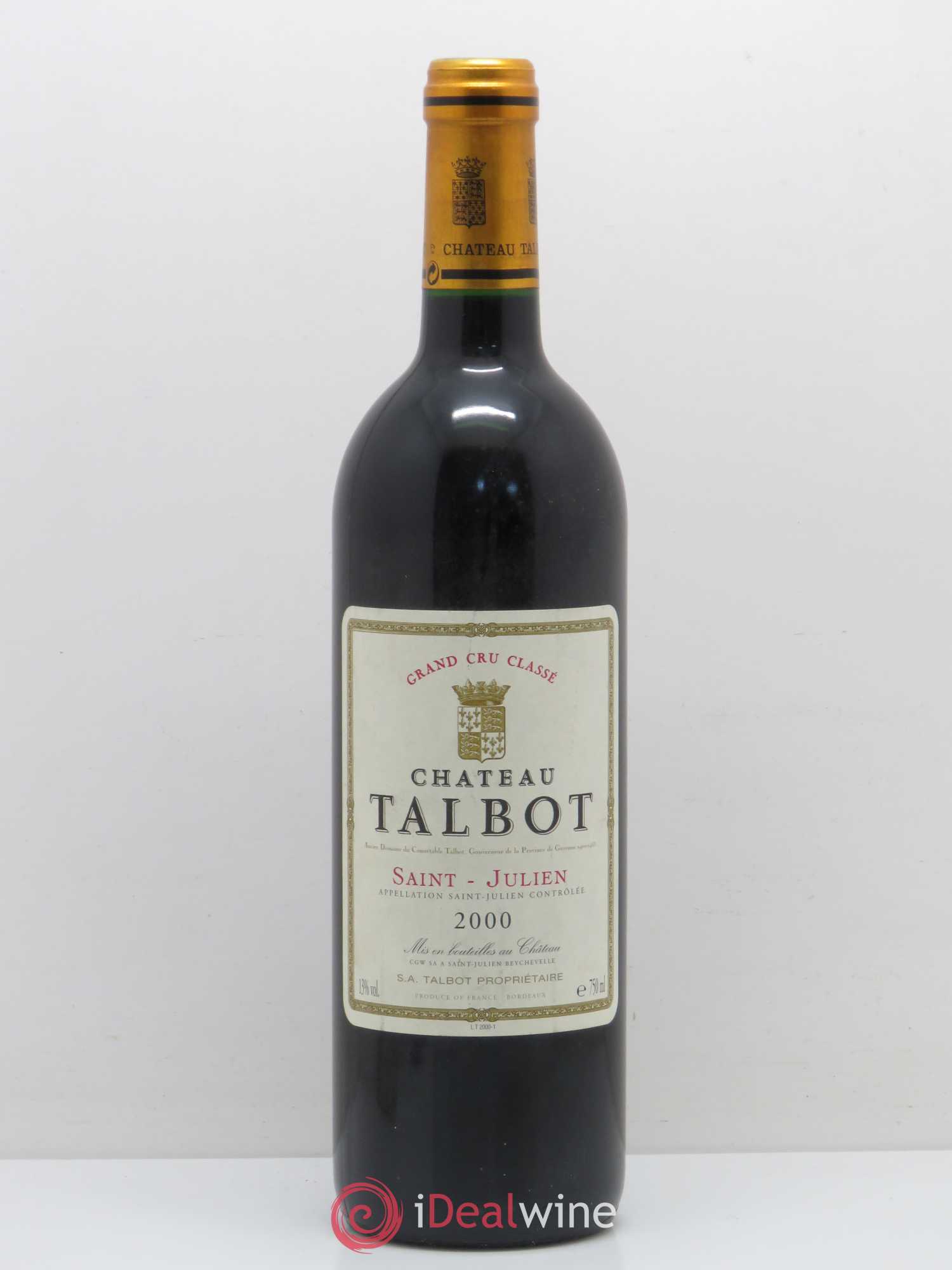 Château Talbot 4ème Grand Cru Classé 2000 - Lot de 1 bouteille - 0