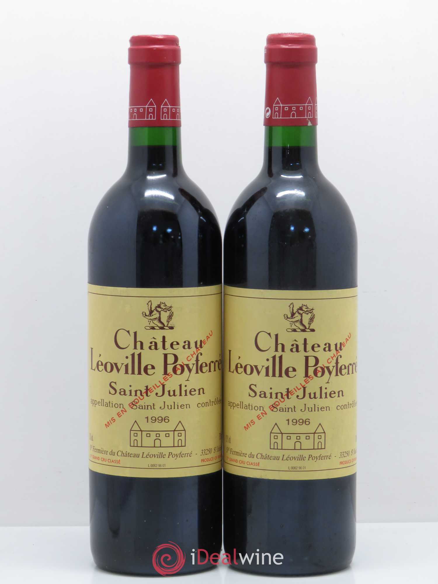 Château Léoville Poyferré 2ème Grand Cru Classé 1996 - Lot de 2 bouteilles - 0