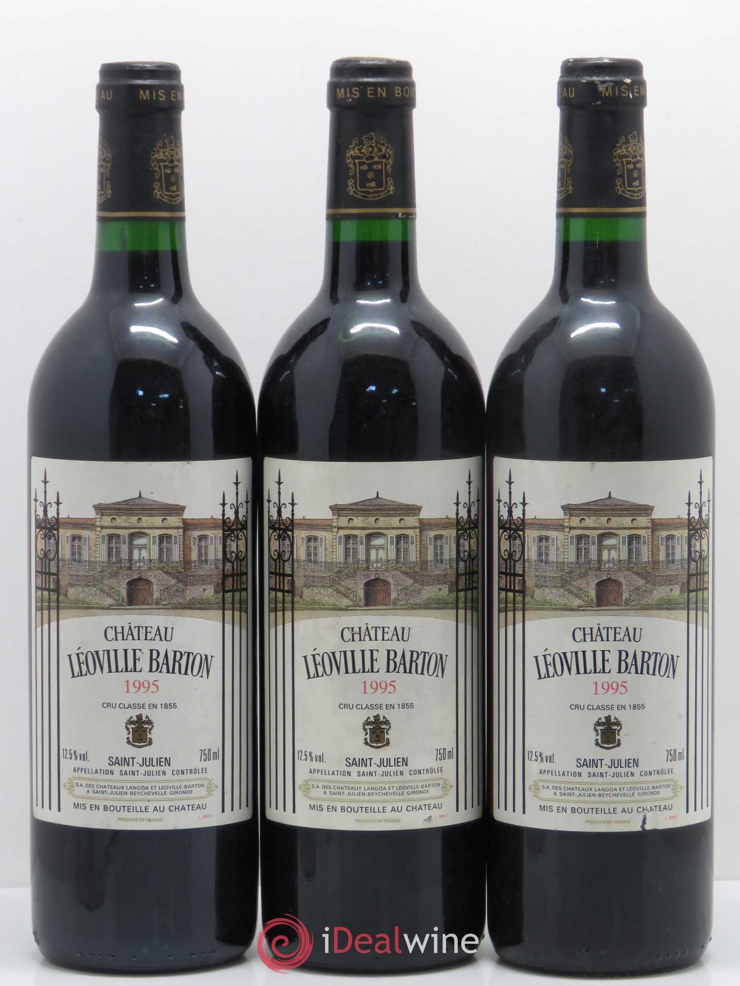 Château Léoville Barton 2ème Grand Cru Classé 1995 - Lot de 3 bouteilles - 0