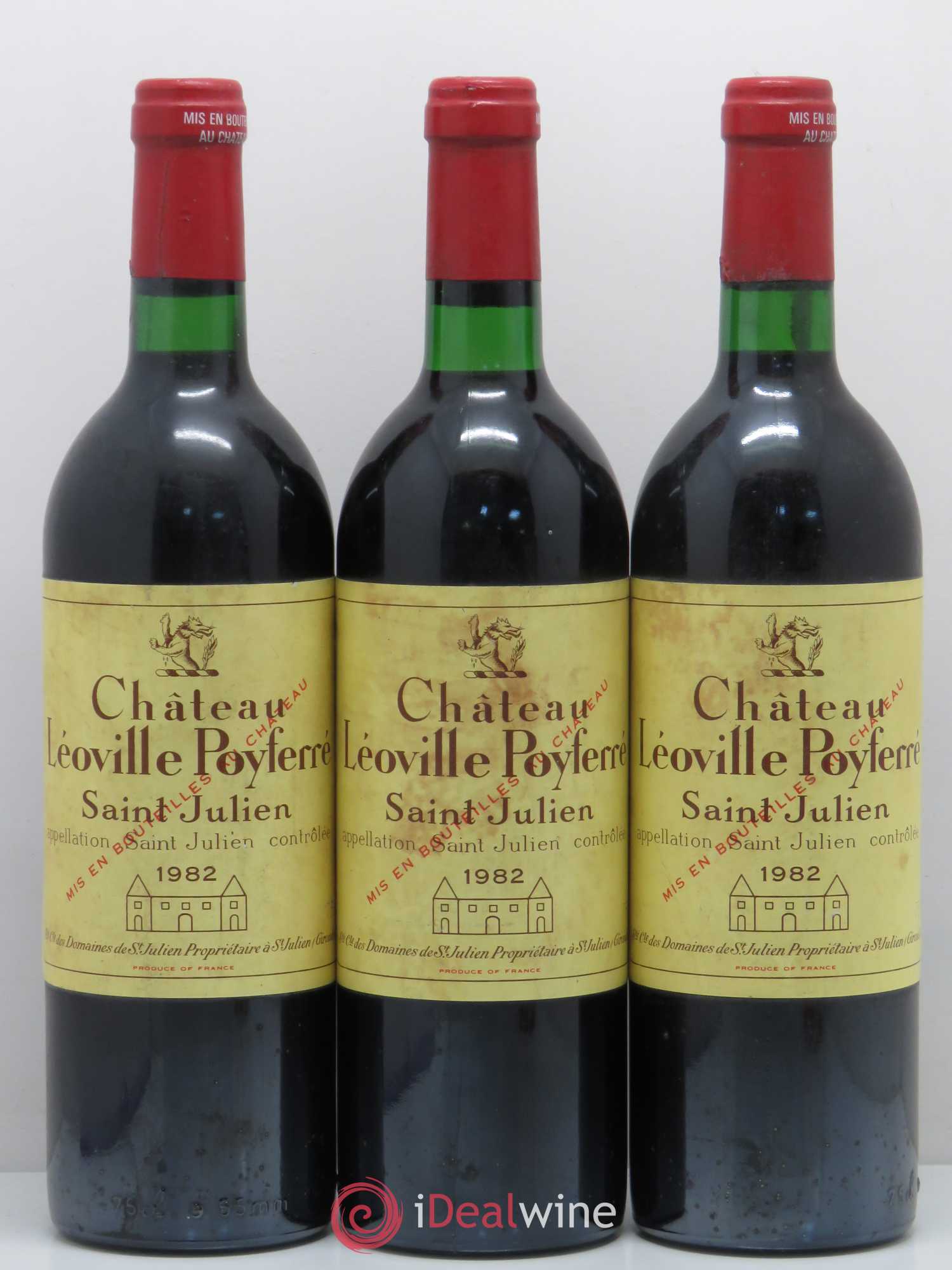 Château Léoville Poyferré 2ème Grand Cru Classé 1982 - Lot de 3 bouteilles - 0