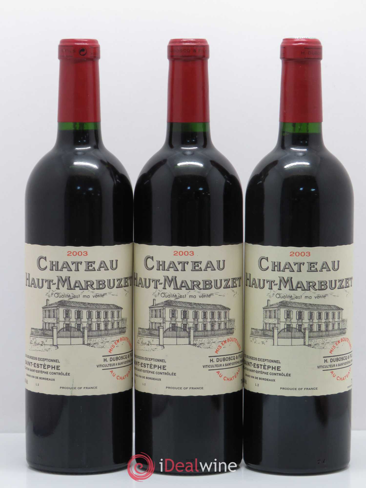 Château Haut Marbuzet 2003 - Lot de 3 bouteilles - 0