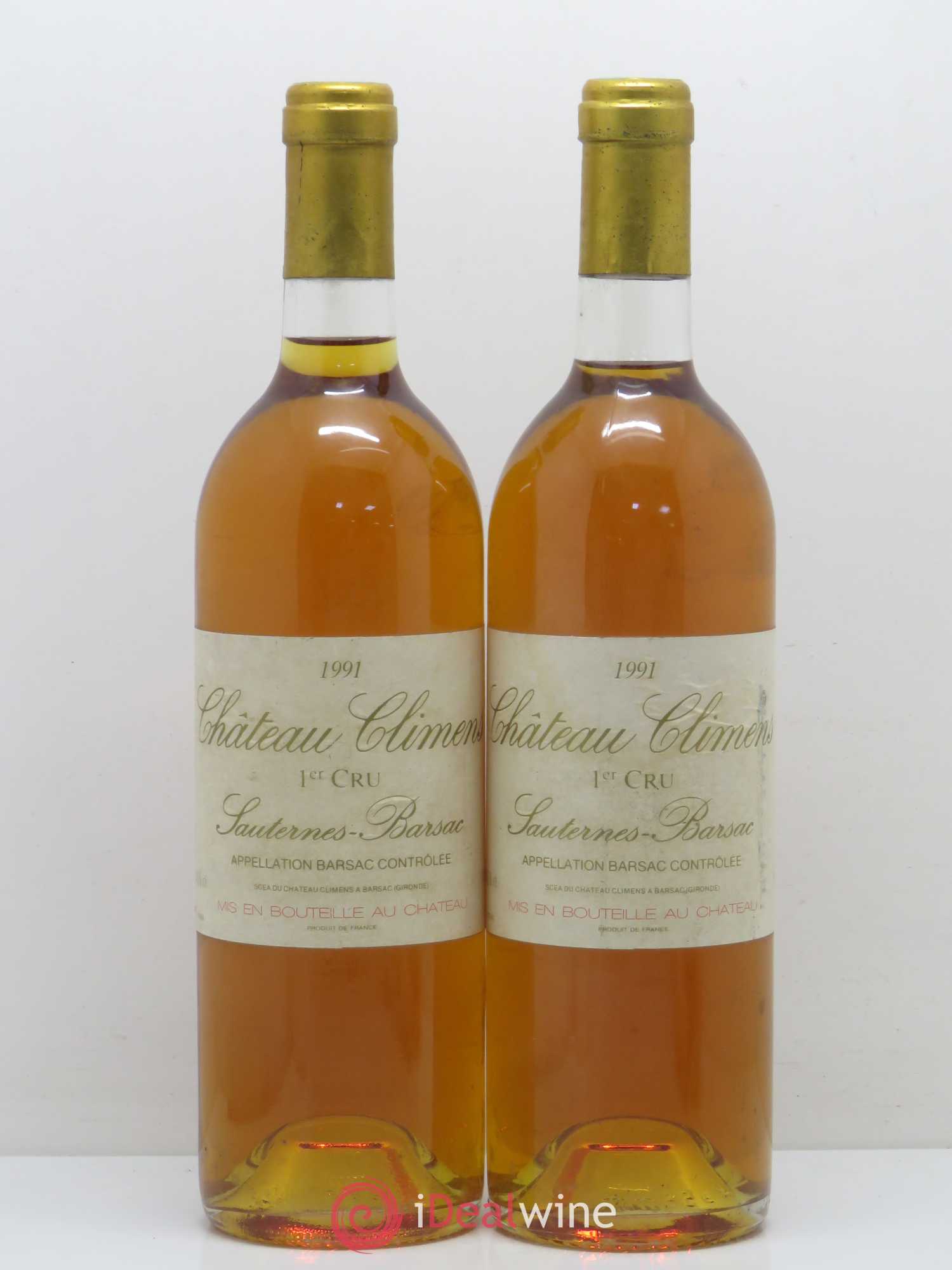 Château Climens 1er Grand Cru Classé 1991 - Lotto di 2 bottiglie - 0
