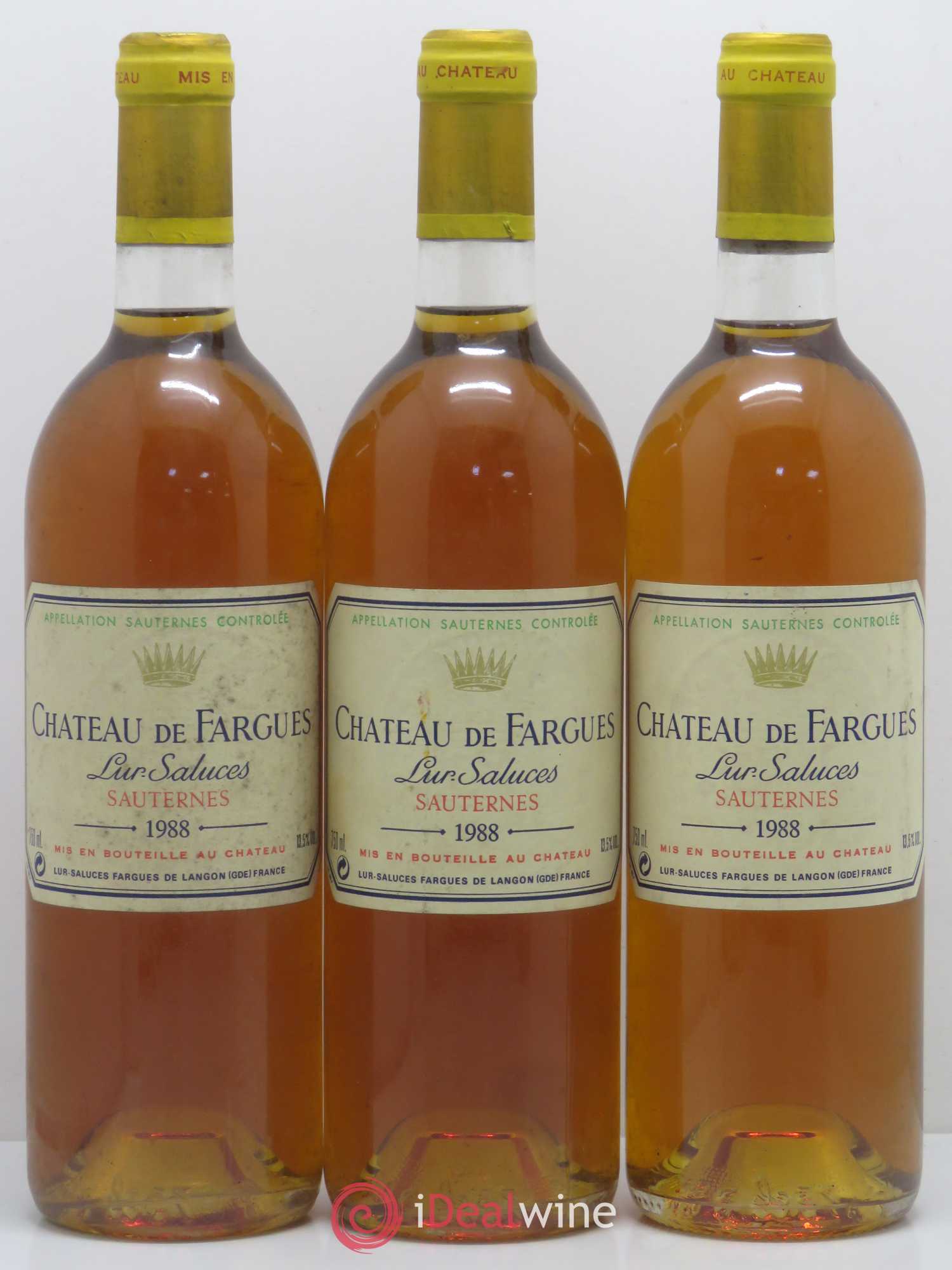 Château de Fargues 1988 - Lotto di 3 bottiglie - 0