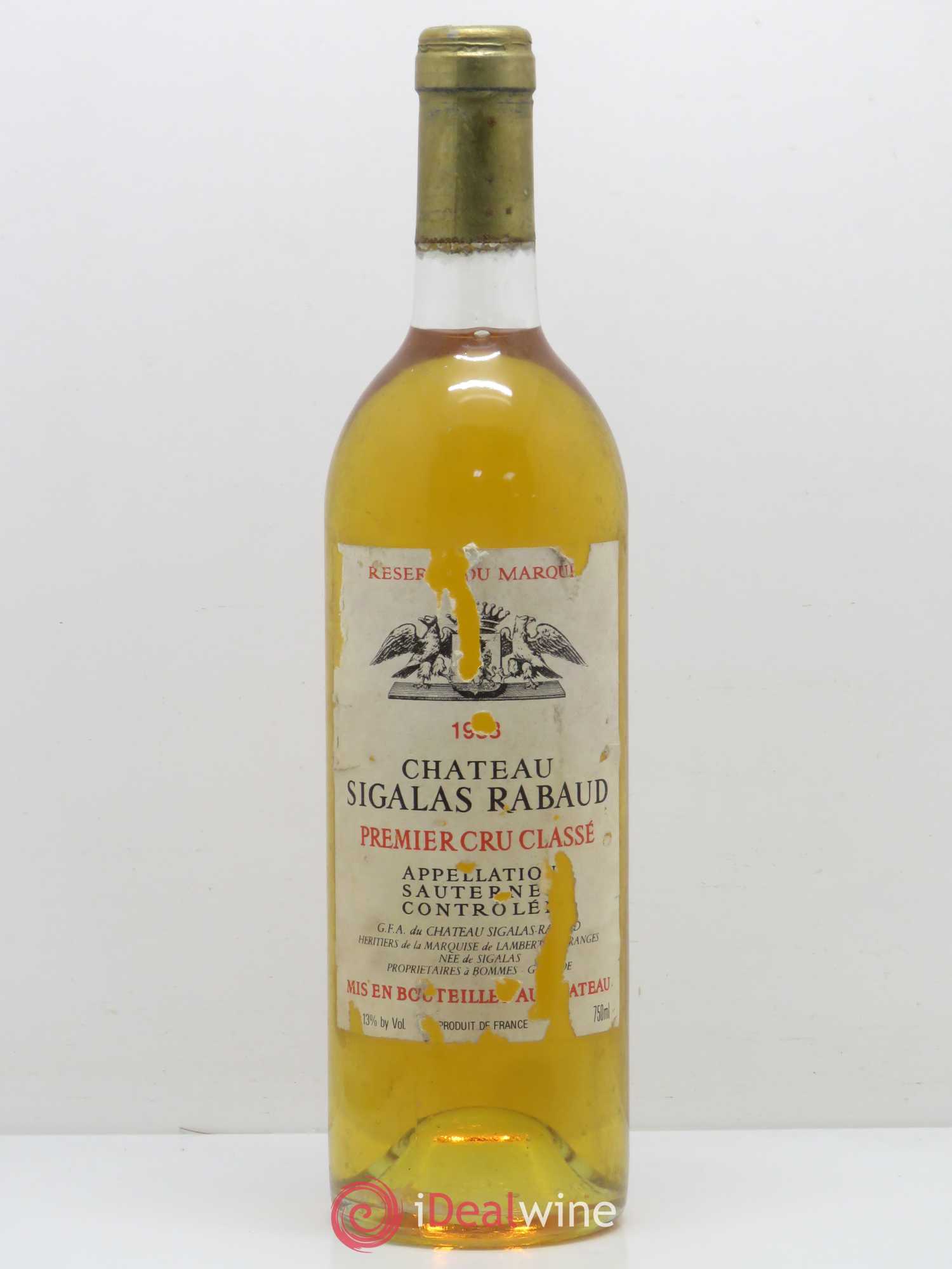 Château Sigalas Rabaud 1er Grand Cru Classé 1988 - Lotto di 1 bottiglia - 0