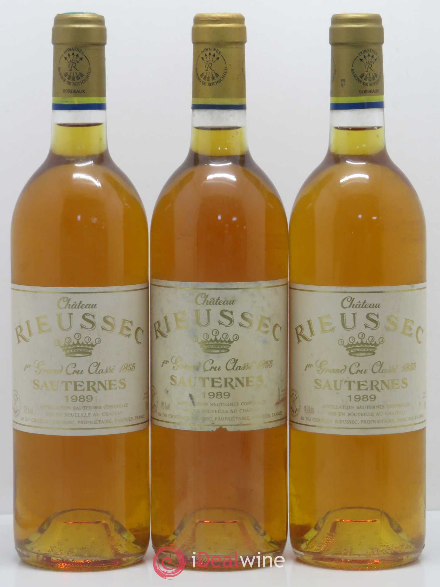 Château Rieussec 1er Grand Cru Classé 1989 - Lotto di 3 bottiglie - 0