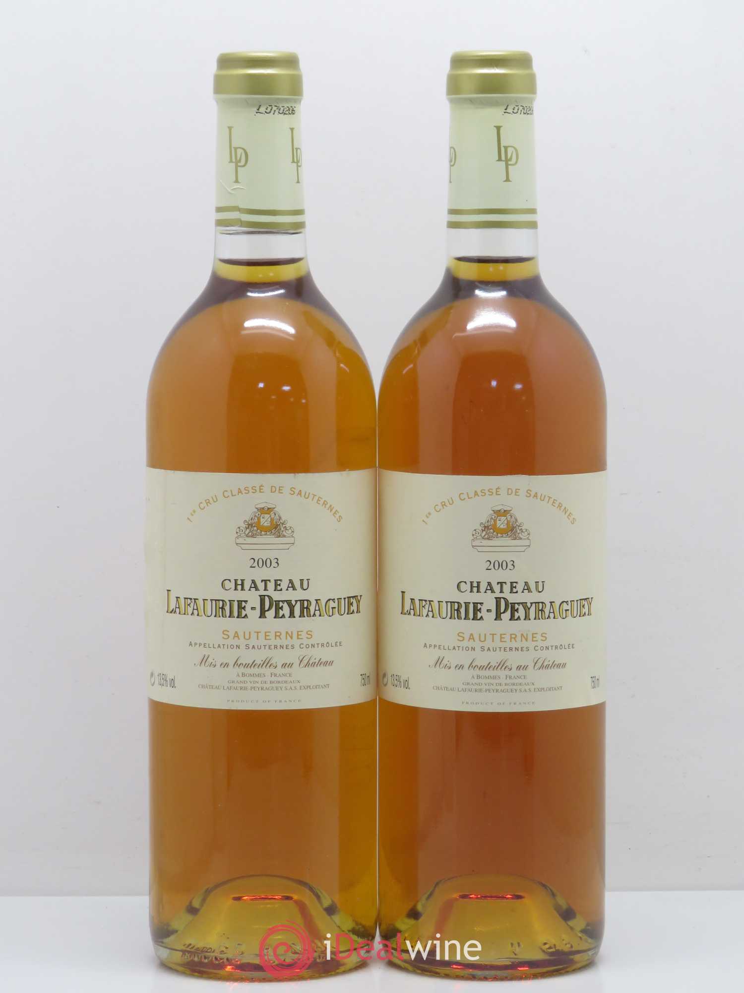 Château Lafaurie-Peyraguey 1er Grand Cru Classé 2003 - Lotto di 2 bottiglie - 0