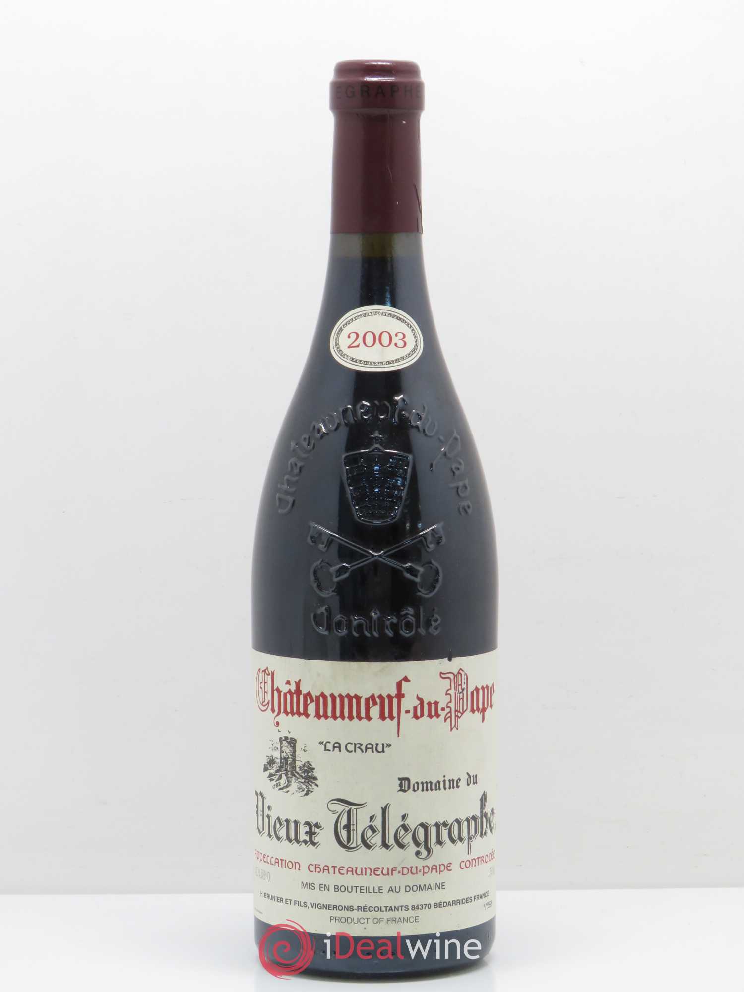 Châteauneuf-du-Pape Vieux Télégraphe (Domaine du) Vignobles Brunier 2003 - Lot de 1 bouteille - 0