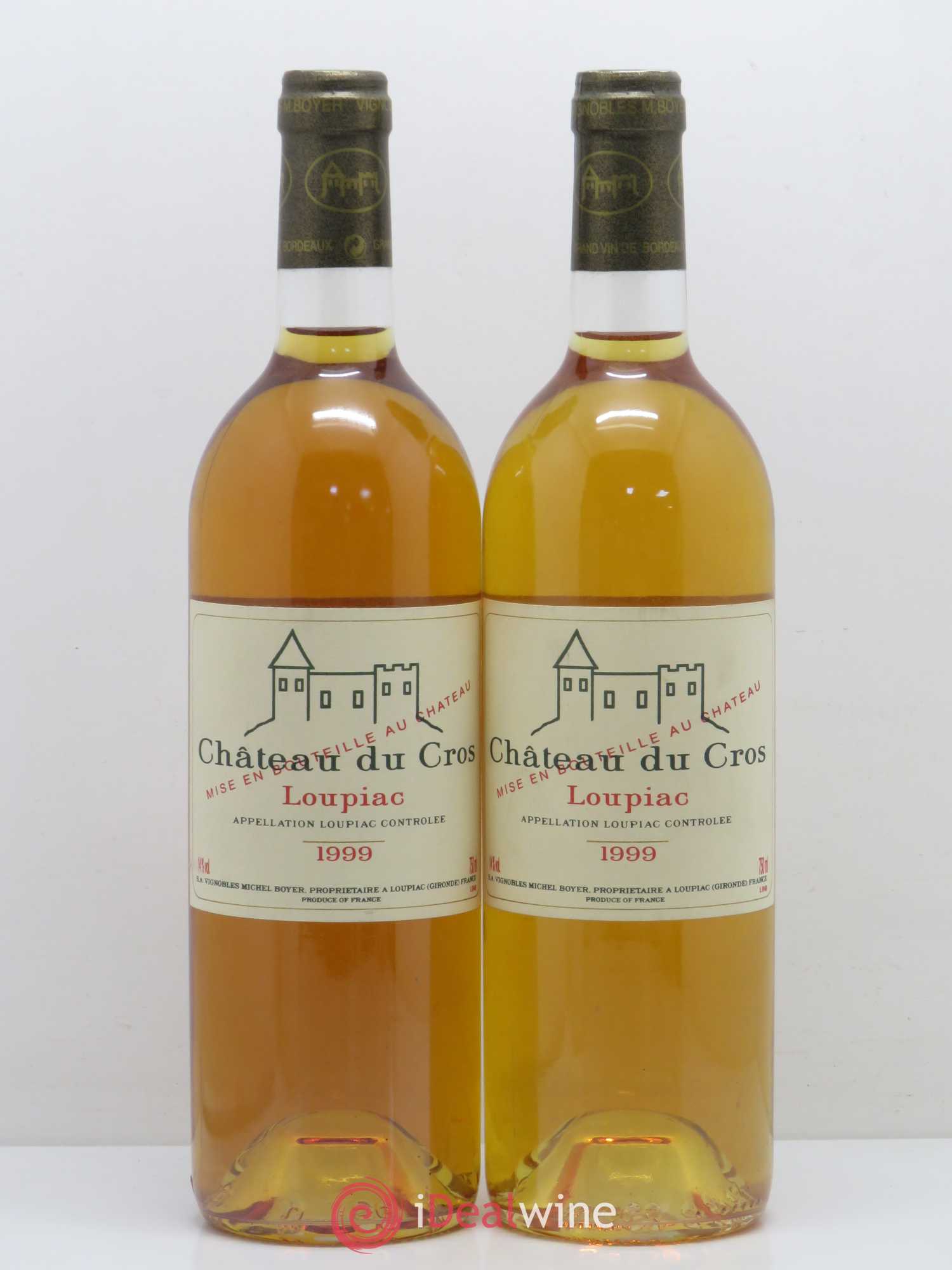 Château du Cros Blanc Liquoreux 1999 - Lotto di 2 bottiglie - 0