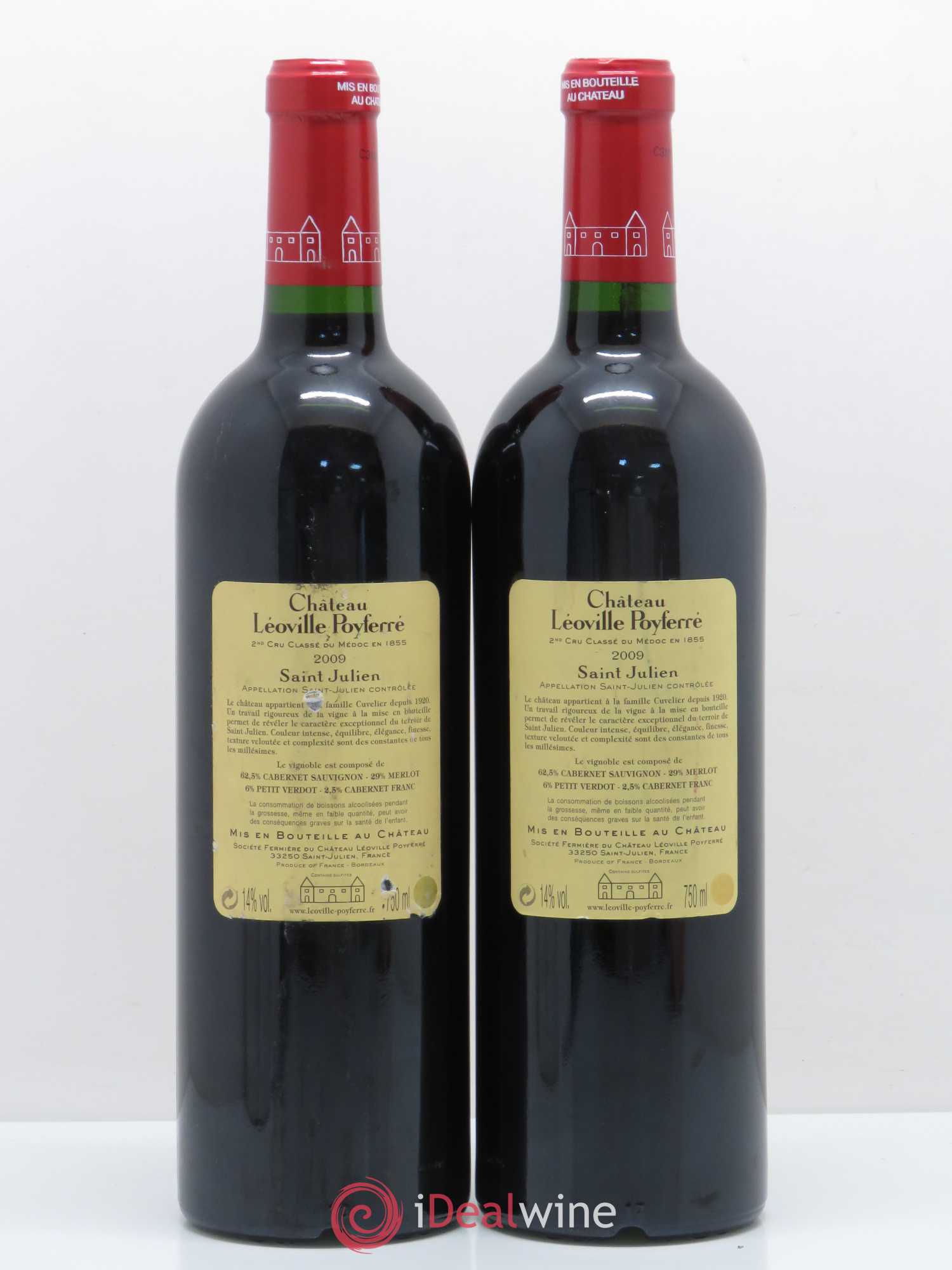 Château Léoville Poyferré 2ème Grand Cru Classé 2009 - Lot de 2 bouteilles - 1