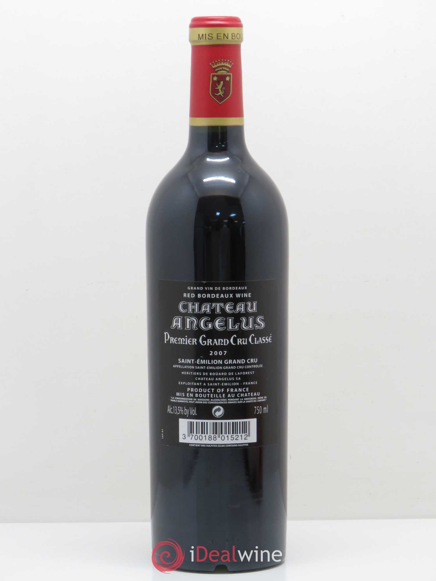 Château Angélus 1er Grand Cru Classé A 2007 - Lot de 1 bouteille - 1