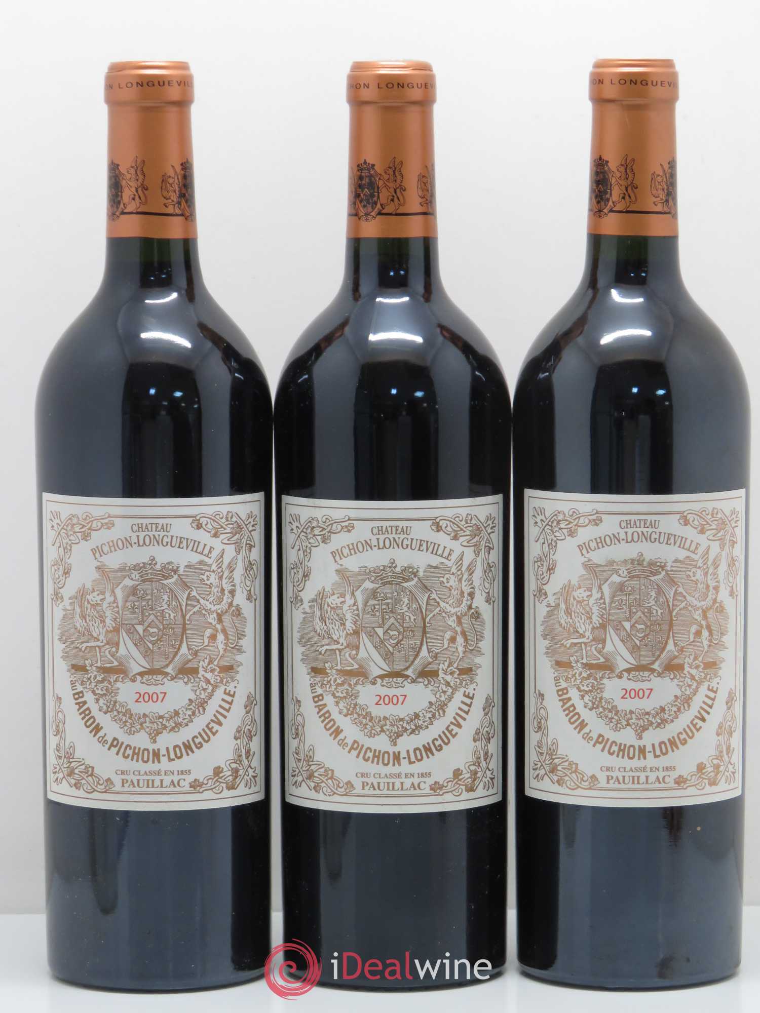 Pichon Longueville Baron 2ème Grand Cru Classé 2007 - Lot de 3 bouteilles - 0