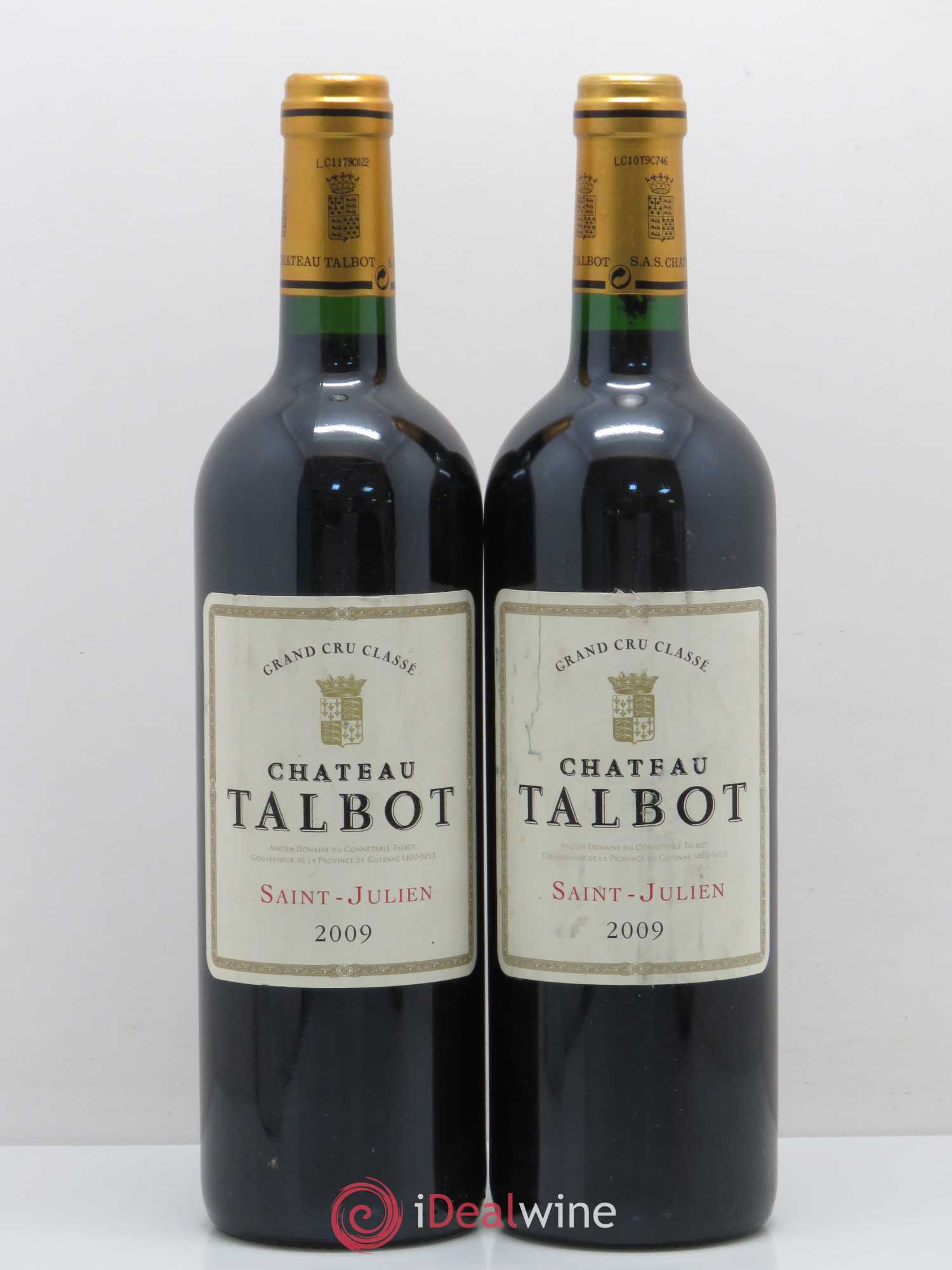 Château Talbot 4ème Grand Cru Classé 2009 - Lot de 2 bouteilles - 0