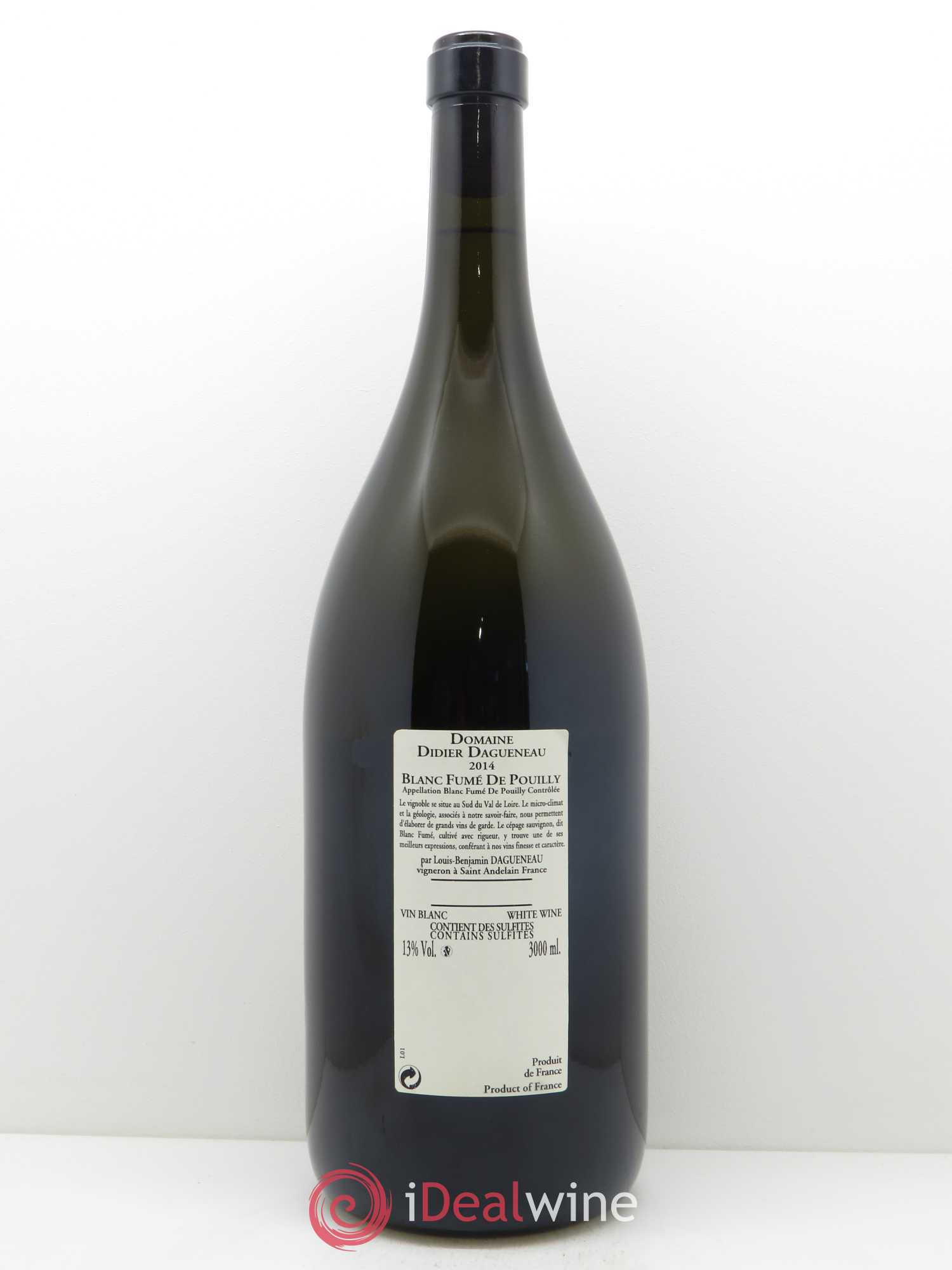 Vin de France (anciennement Pouilly-Fumé) Buisson Renard Dagueneau (Domaine Didier - Louis-Benjamin) 2014 - Lot de 1 double magnum - 1