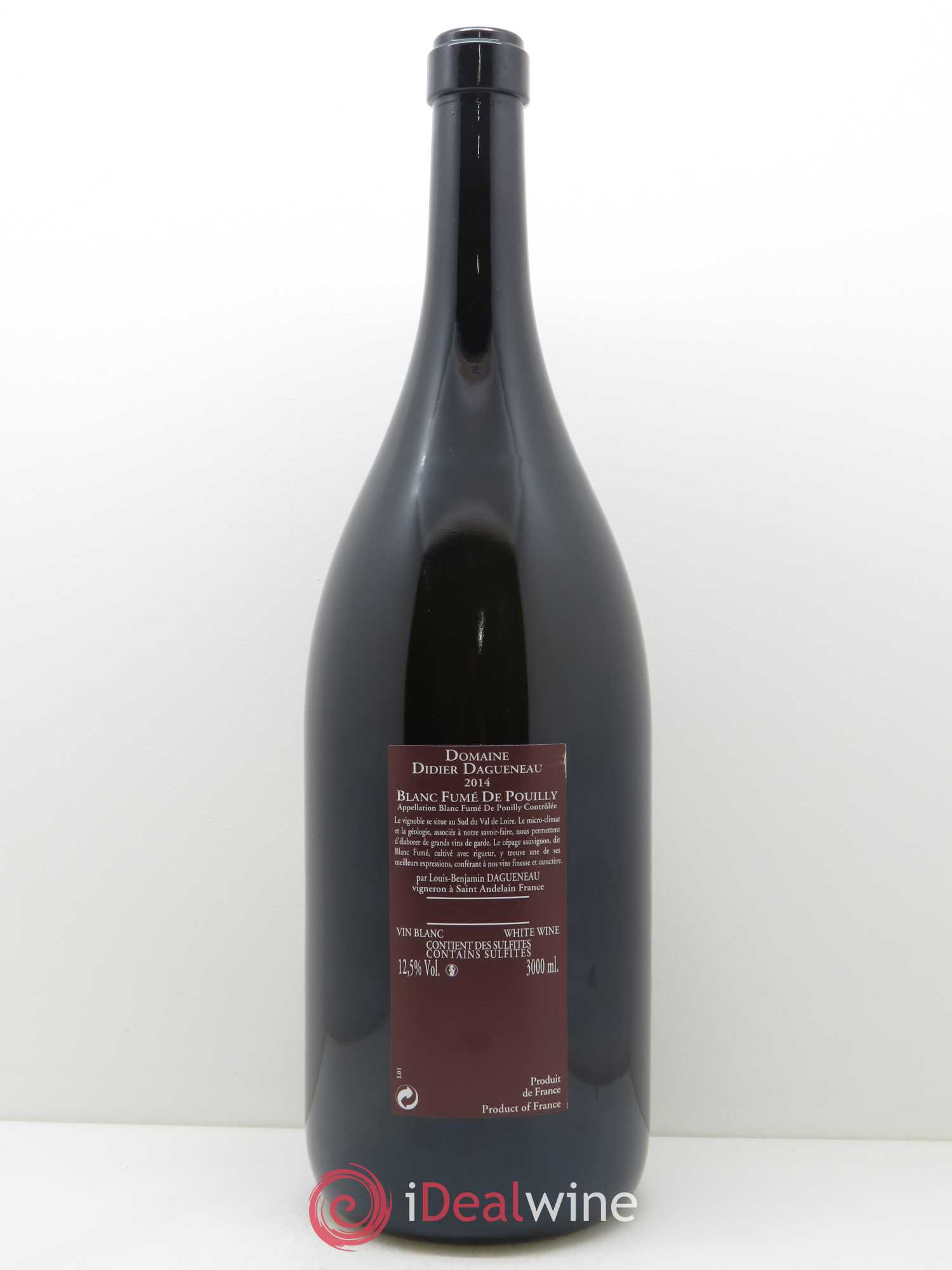 Vin de France (anciennement Pouilly-Fumé) Pur Sang Dagueneau (Domaine Didier - Louis-Benjamin) 2014 - Lot de 1 double magnum - 1
