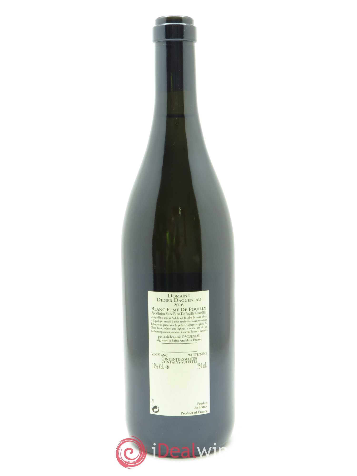 Pouilly-Fumé Blanc Fumé de Pouilly Dagueneau (Domaine Didier - Louis-Benjamin) 2016 - Lot de 1 bouteille - 1