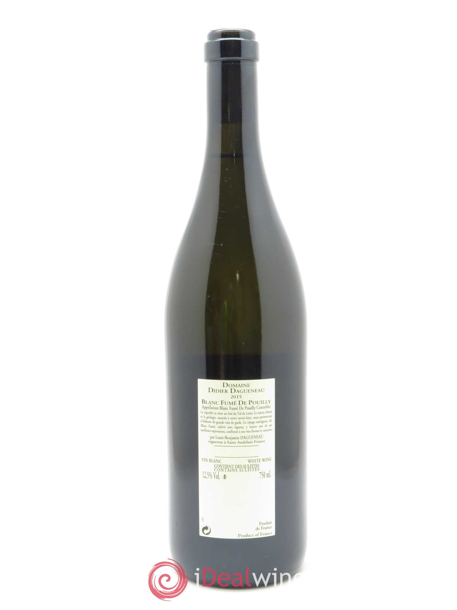 Pouilly-Fumé Blanc Fumé de Pouilly Dagueneau (Domaine Didier - Louis-Benjamin) 2015 - Lot de 1 bouteille - 1