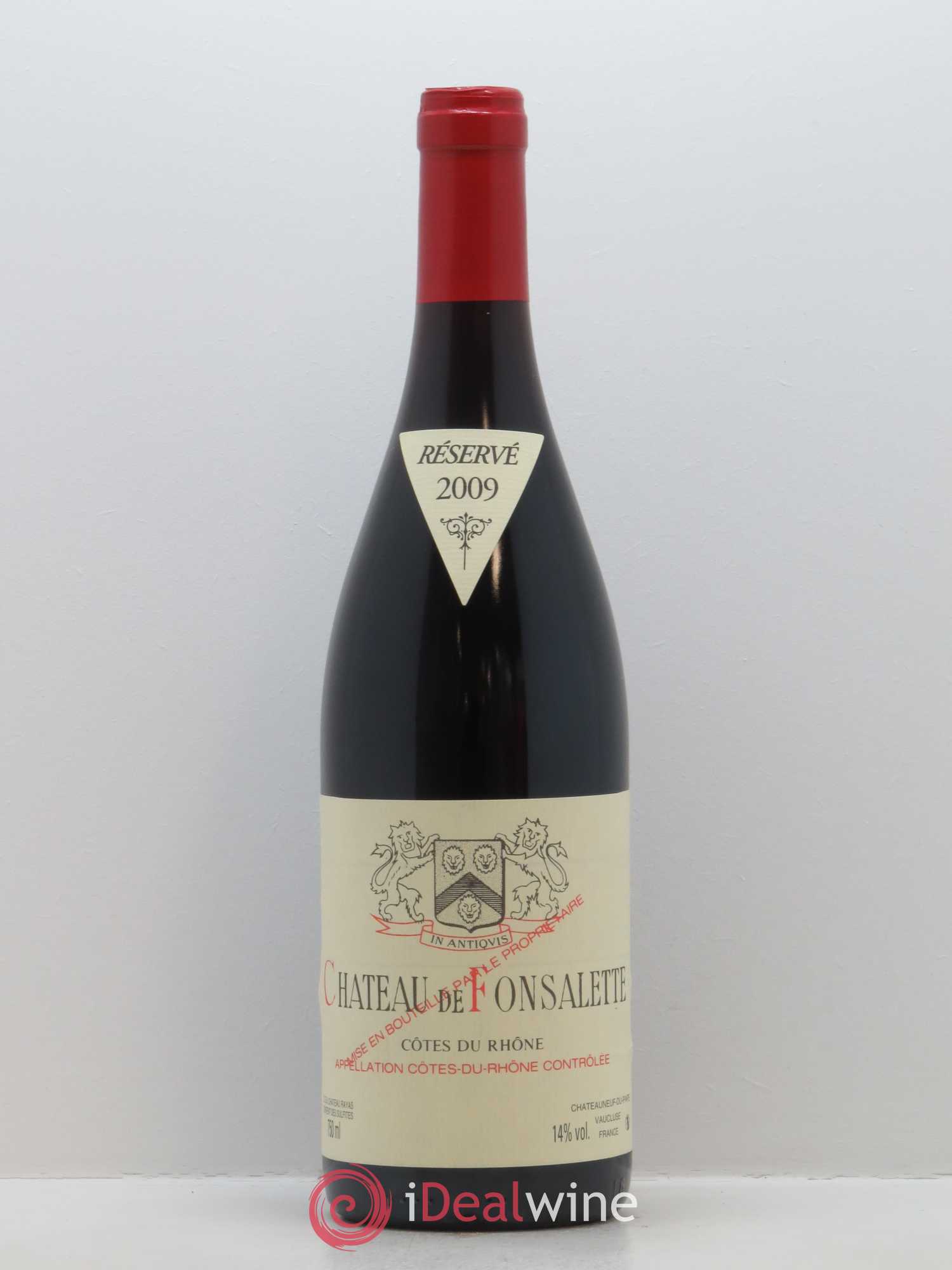 Côtes-du-Rhône Château de Fonsalette Emmanuel Reynaud 2009 - Lot de 1 bouteille - 0