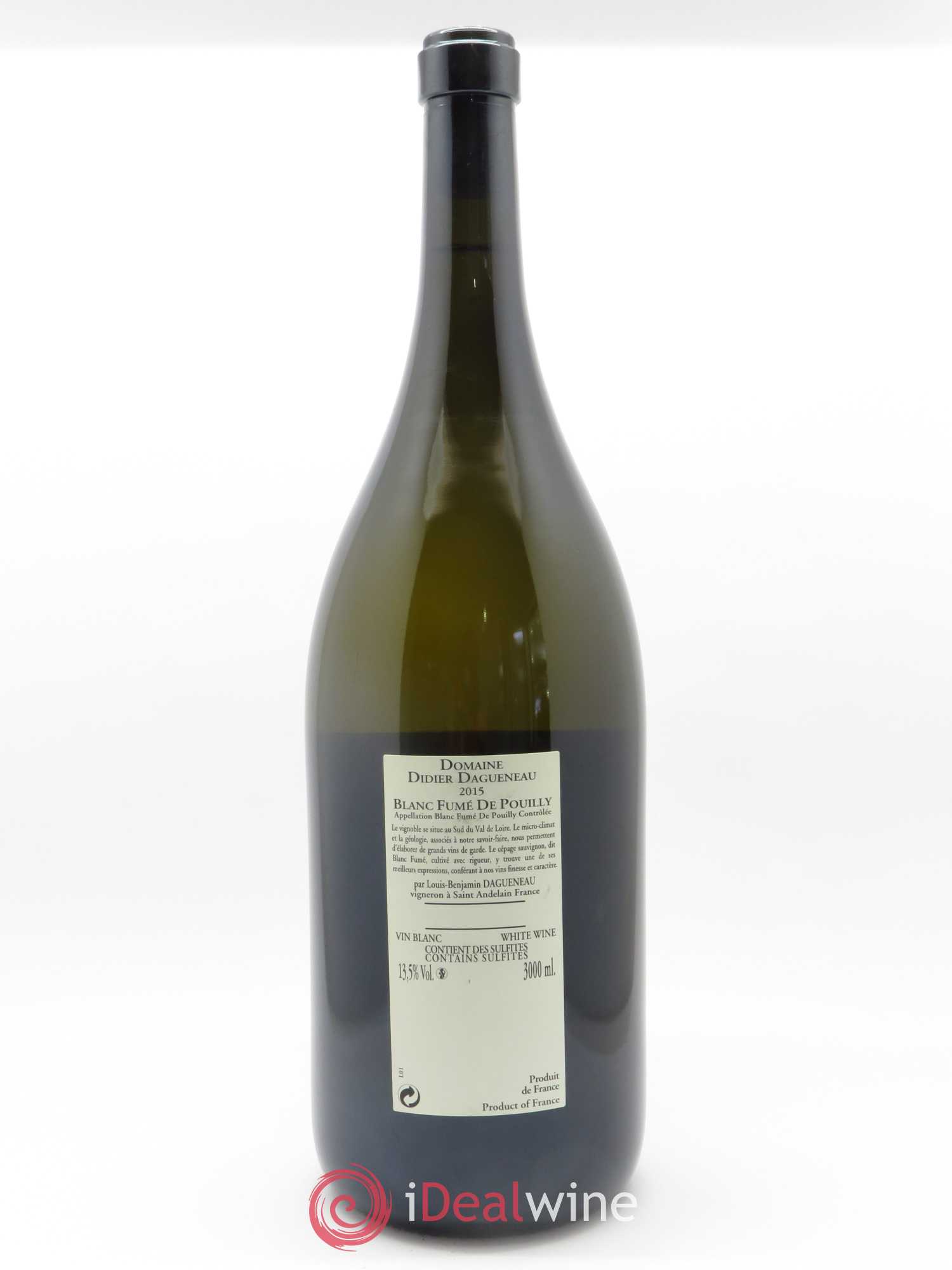 Vin de France (anciennement Pouilly-Fumé) Buisson Renard Dagueneau (Domaine Didier - Louis-Benjamin) 2015 - Lot de 1 double magnum - 1