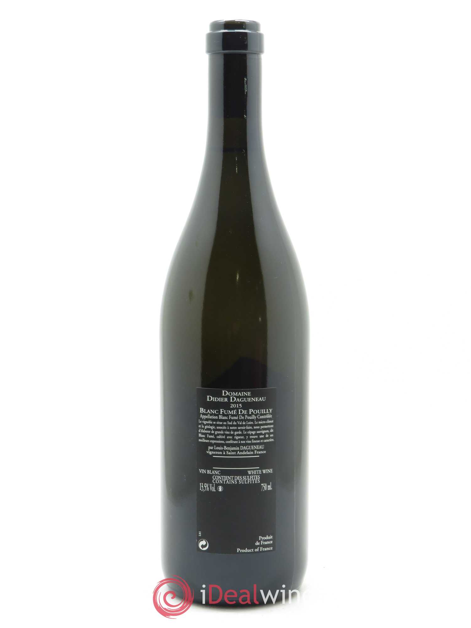 Vin de France (anciennement Pouilly-Fumé) Silex Dagueneau (Domaine Didier - Louis-Benjamin) 2015 - Lot de 1 bouteille - 1