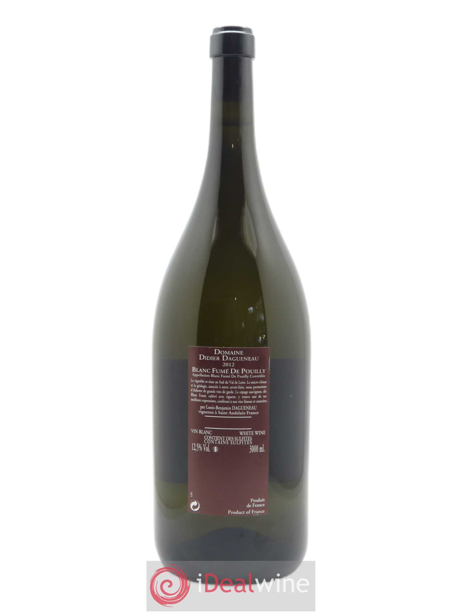 Vin de France (anciennement Pouilly-Fumé) Pur Sang Dagueneau (Domaine Didier - Louis-Benjamin) 2012 - Lot de 1 double magnum - 2