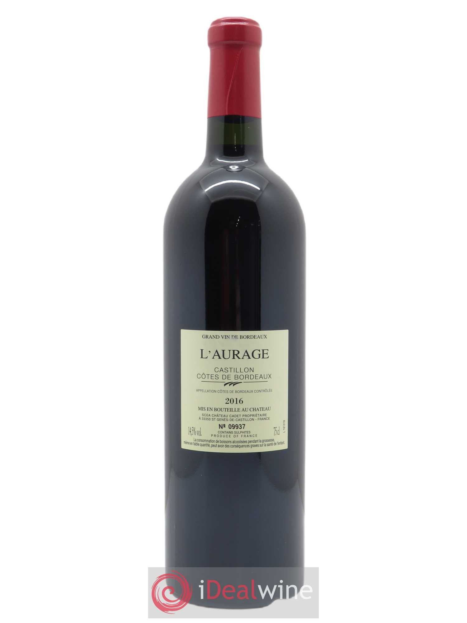 L'Aurage 2016 - Lot de 1 bouteille - 1