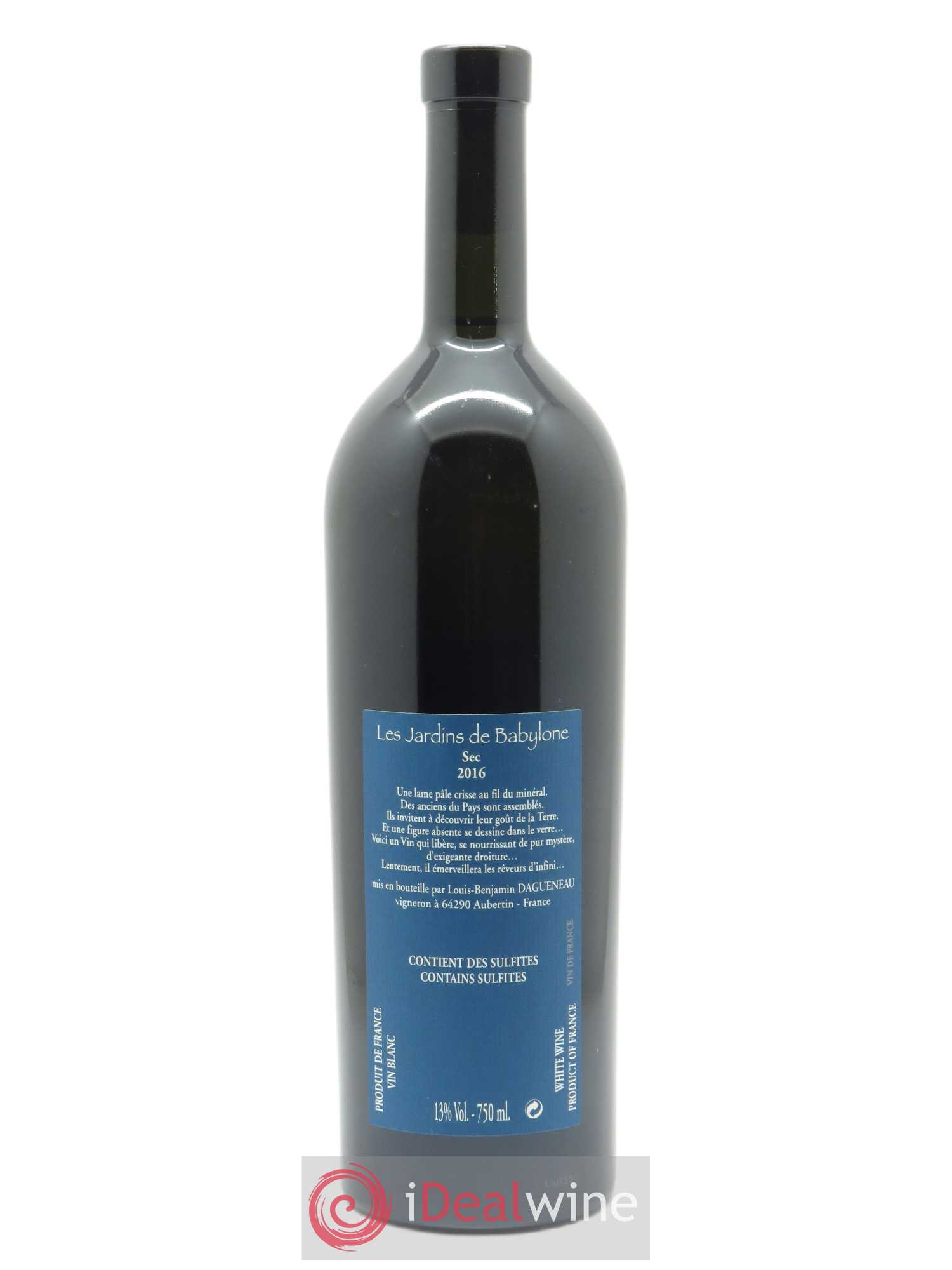 Vin de France(anciennement Jurançon) Les Jardins de Babylone Sec Didier Dagueneau 2016 - Lot de 1 bouteille - 1