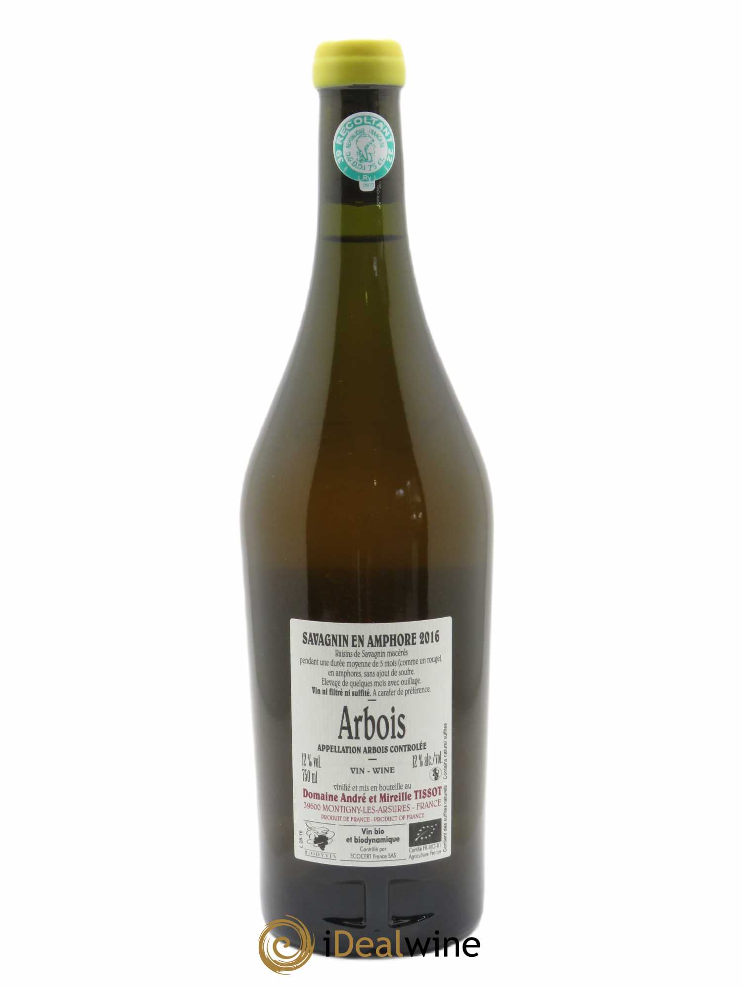 Arbois Savagnin En Amphore Bénédicte et Stéphane Tissot 2016 - Lot de 1 bouteille - 1