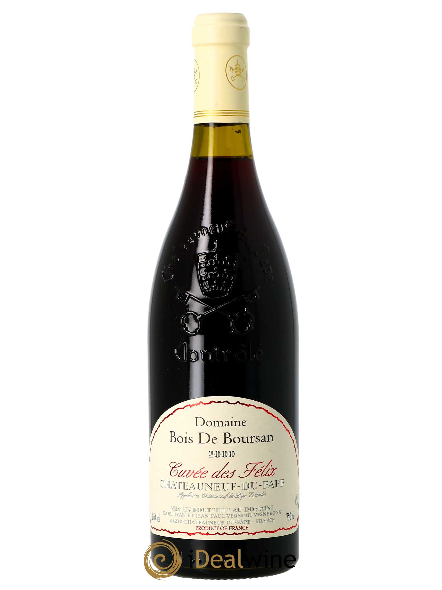 Châteauneuf-du-Pape Bois de Boursan (Domaine) Cuvée des Félix Jean et Jean-Paul Versino 2000 - Lot de 1 bouteille - 0