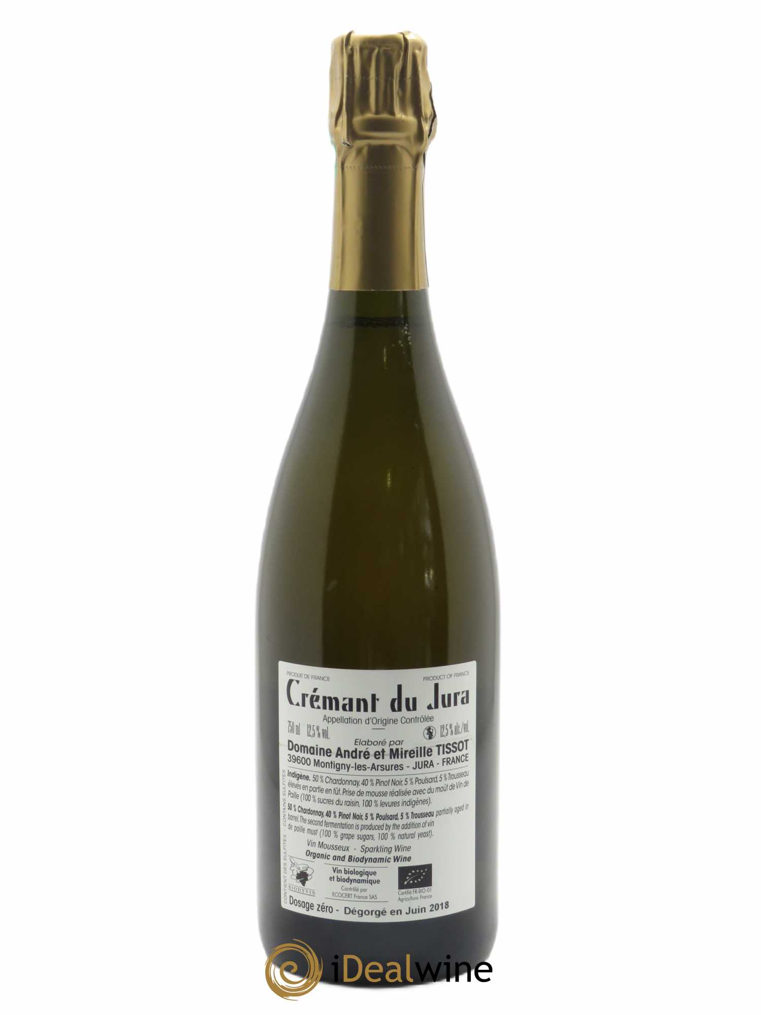 Crémant du Jura Indigène Bénédicte et Stéphane Tissot   - Lot de 1 bouteille - 1