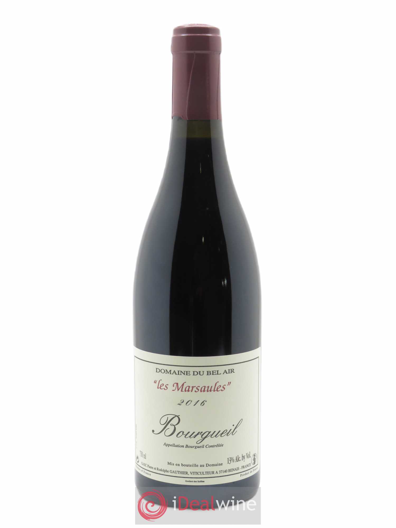 Bourgueil Marsaules Domaine du Bel Air 2016 - Lot de 1 bouteille - 0