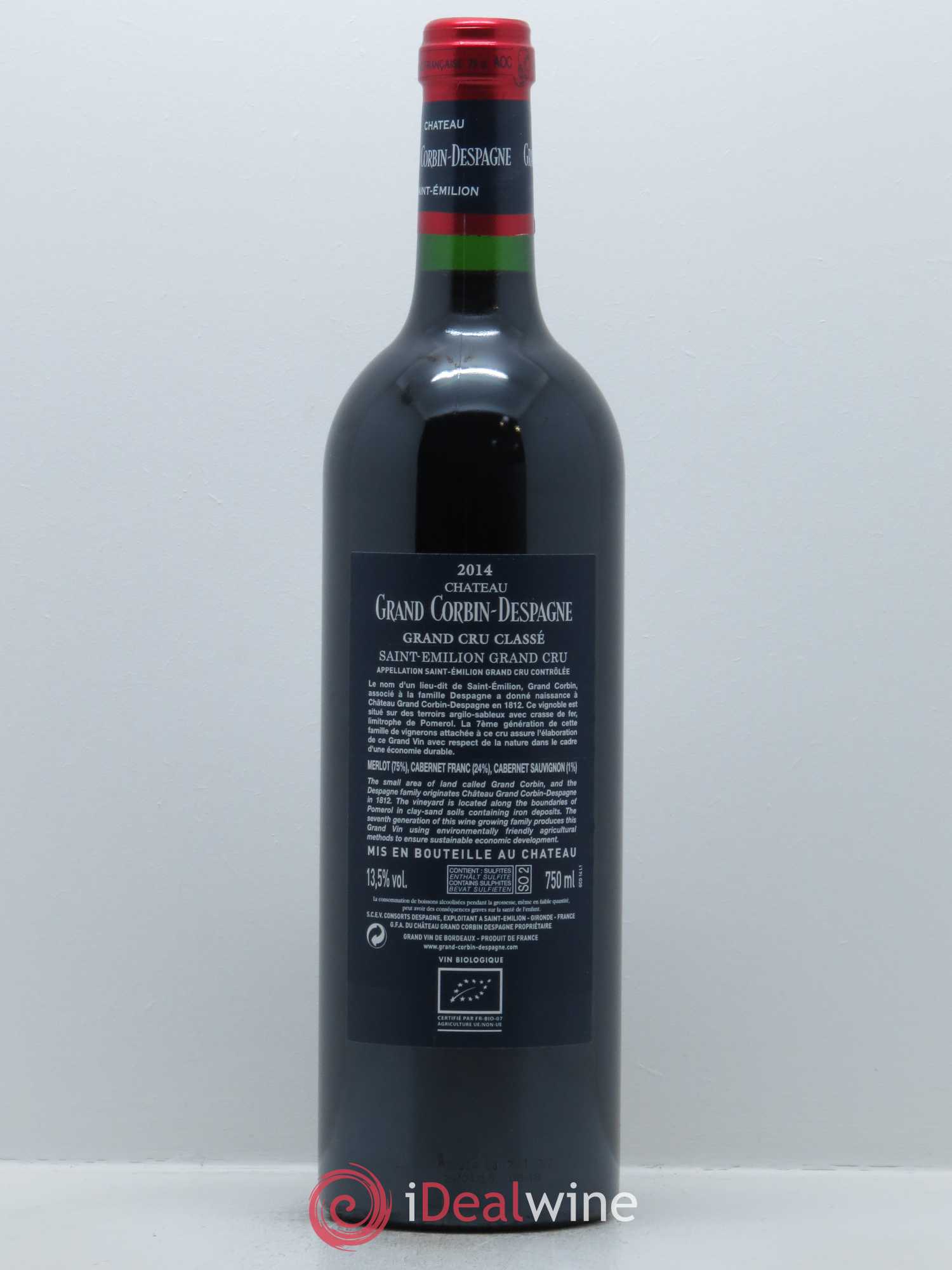Château Grand Corbin Despagne Grand Cru Classé 2014 - Lot de 1 bouteille - 1