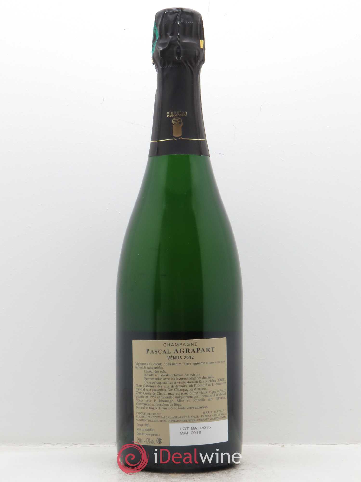 Vénus Blanc de Blancs Brut Nature Pascal Agrapart 2012 - Lot de 1 bouteille - 1