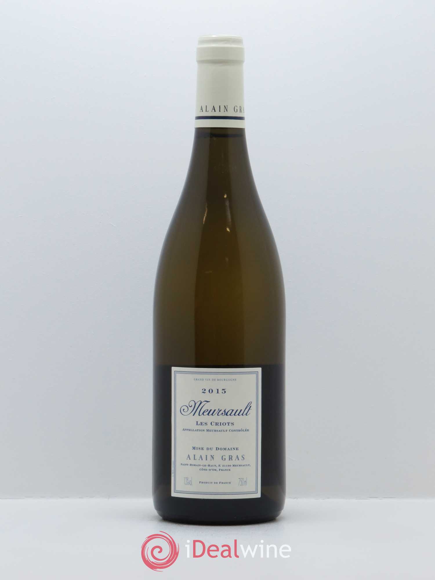 Meursault Les Criots Alain Gras 2015 - Lot de 1 bouteille - 1