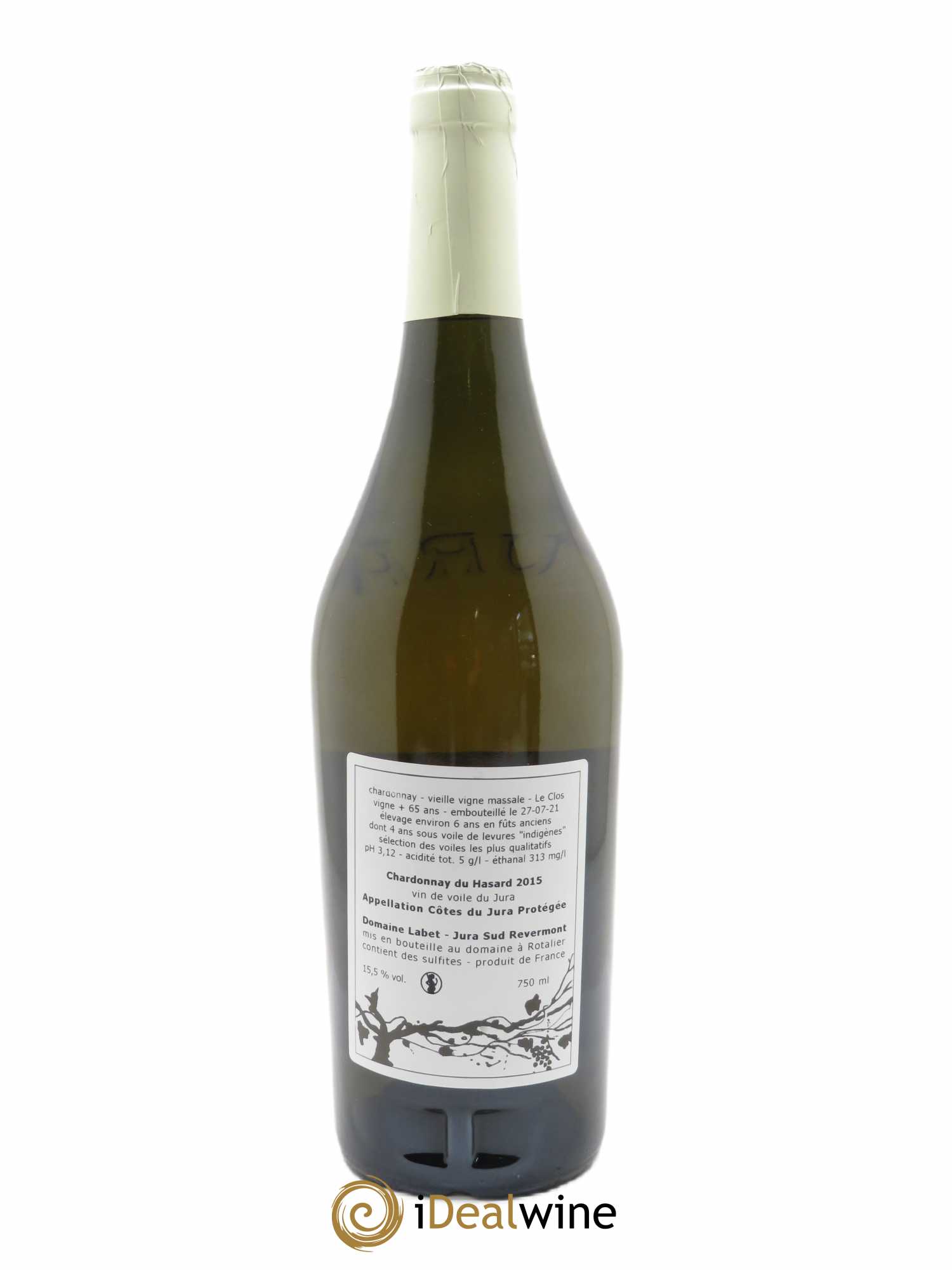 Côtes du Jura Vin de voile Chardonnay du Hasard Romain - Julien  - Charline Labet  2015 - Lot de 1 bouteille - 1