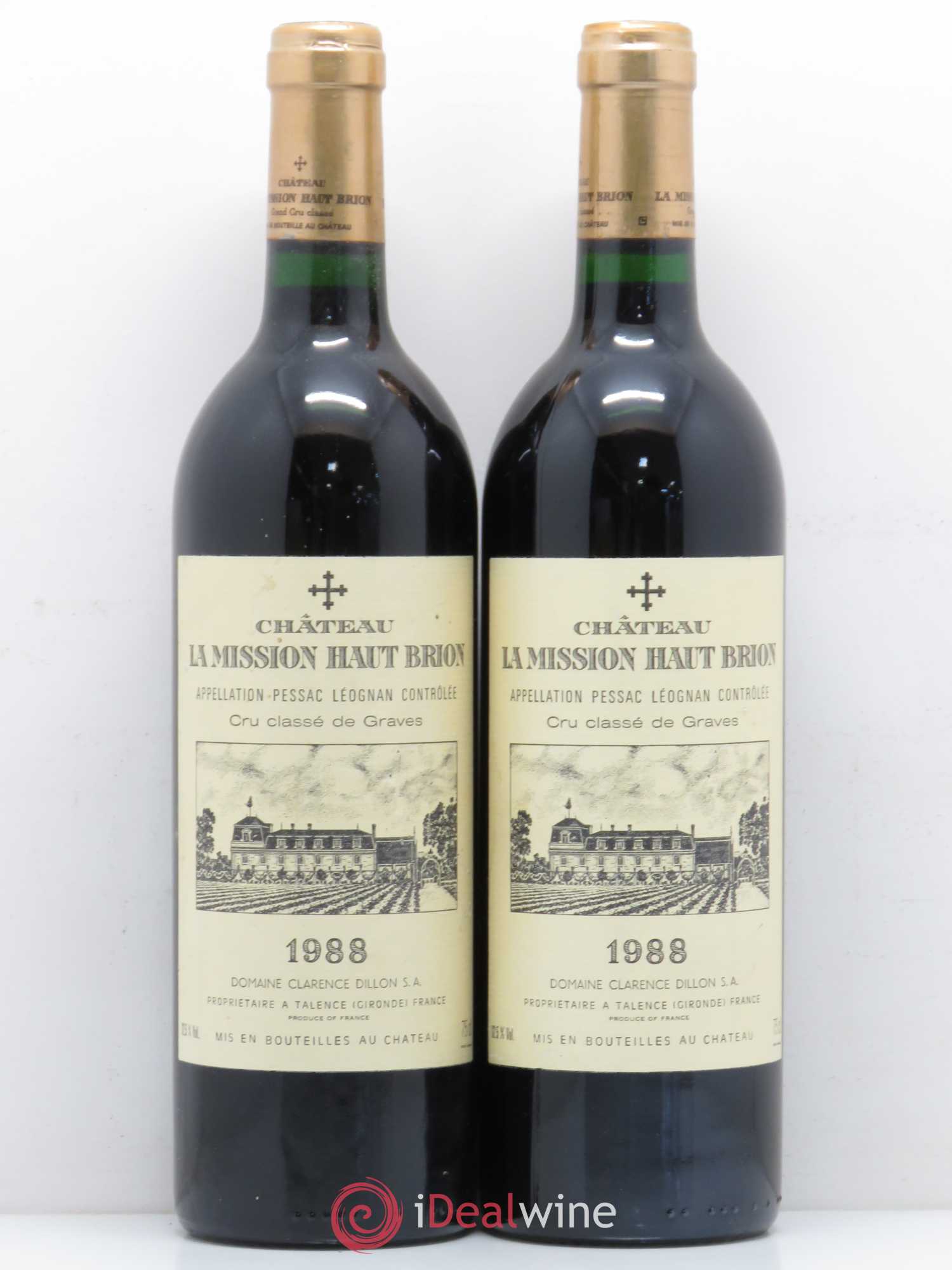 Château la Mission Haut-Brion Cru Classé de Graves 1988 - Lot de 2 bouteilles - 0