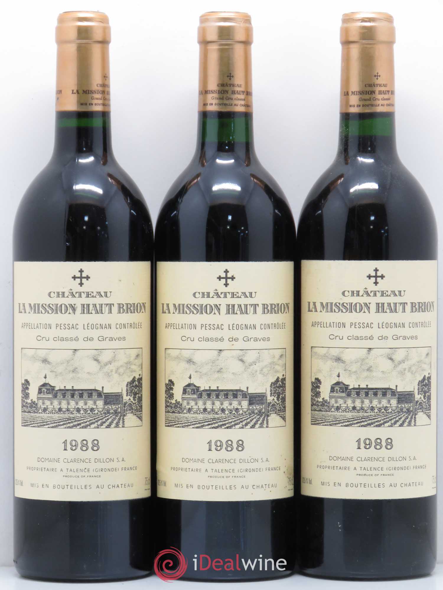 Château la Mission Haut-Brion Cru Classé de Graves 1988 - Lot de 6 bouteilles - 1