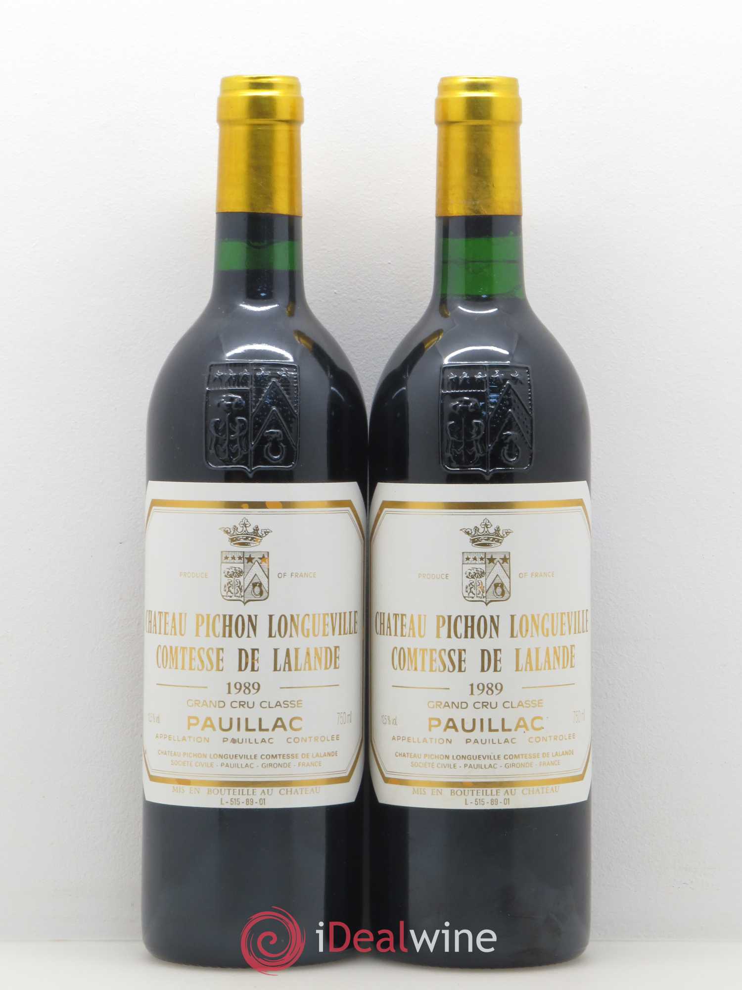 Château Pichon Longueville Comtesse de Lalande 2ème Grand Cru Classé 1989 - Lot de 2 bouteilles - 0