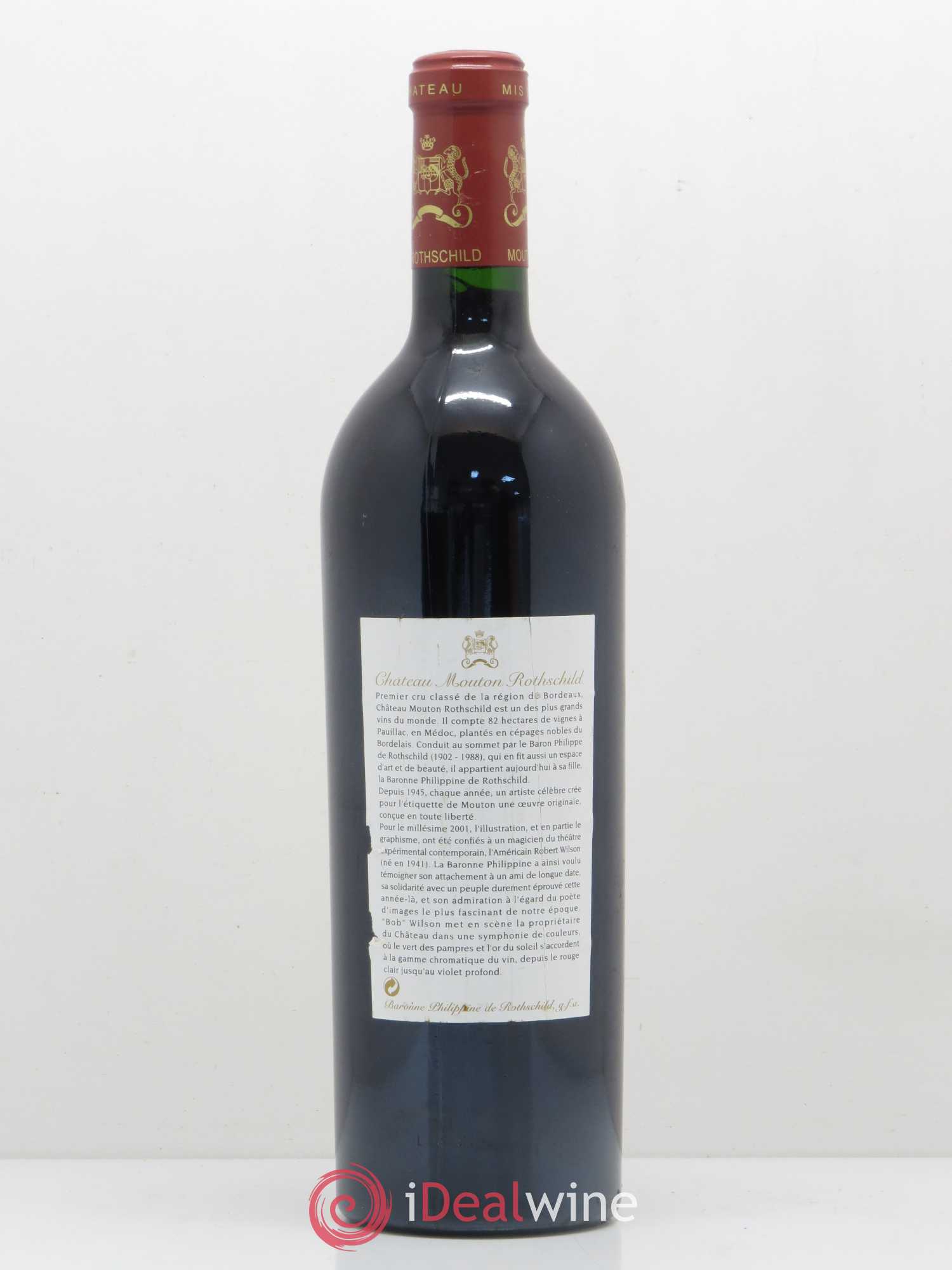 Château Mouton Rothschild 1er Grand Cru Classé 2001 - Lot de 1 bouteille - 1