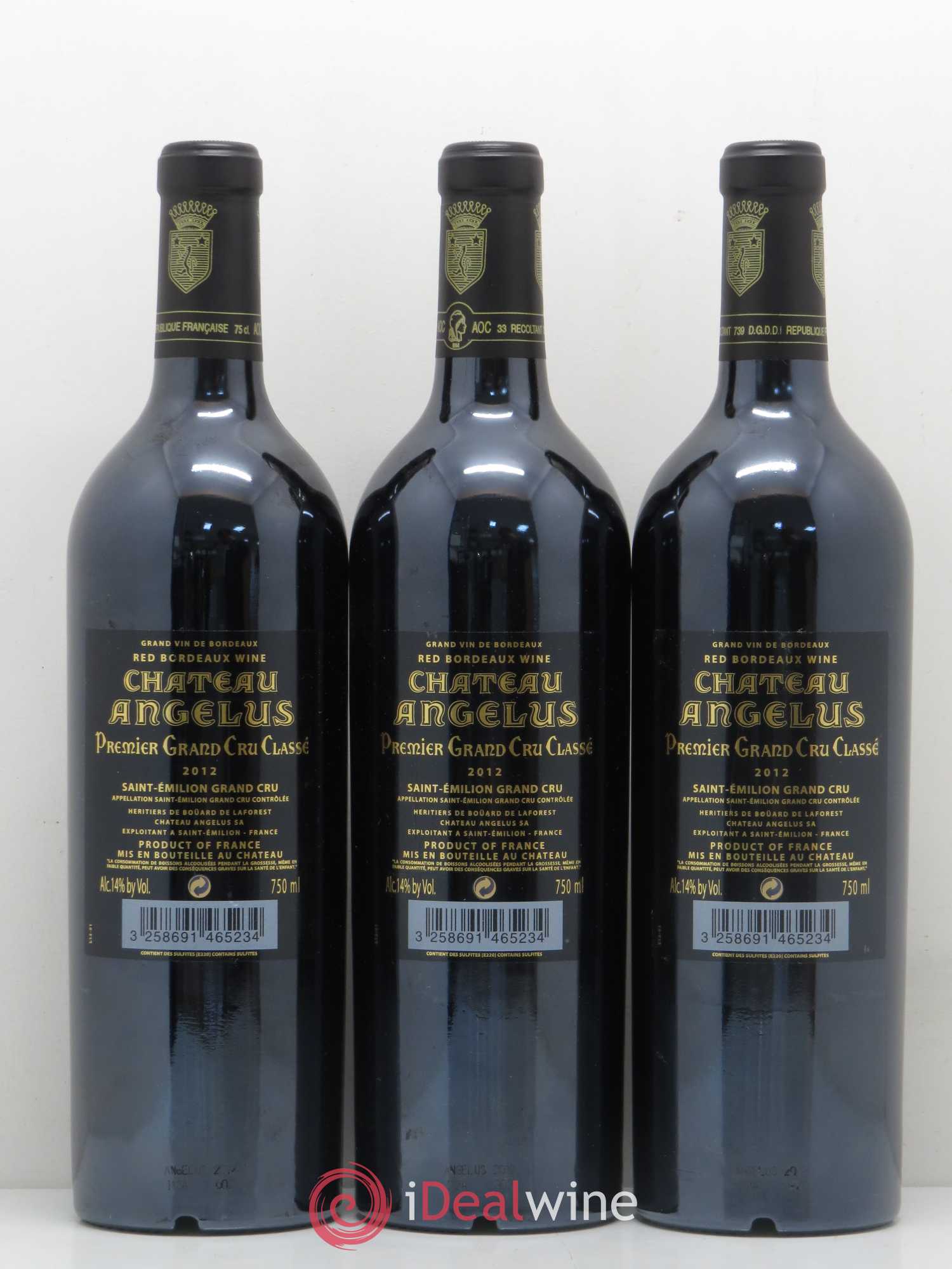 Château Angélus 1er Grand Cru Classé A 2012 - Lot de 3 bouteilles - 1