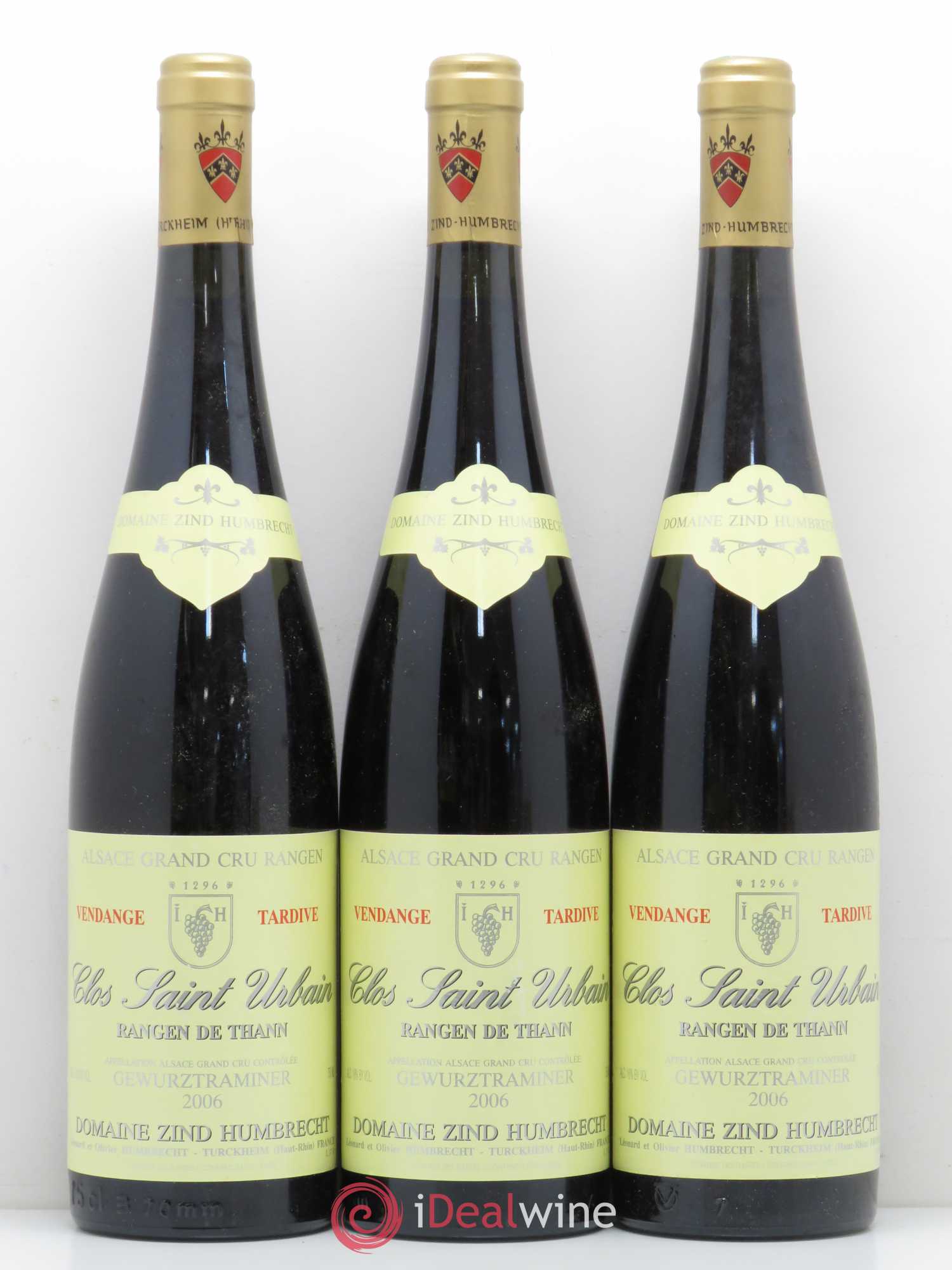 Alsace Gewurztraminer Grand Cru Rangen de Thann Clos Saint Urbain Zind-Humbrecht (Domaine) Vendanges Tardives 2006 - Lot de 3 bouteilles - 0