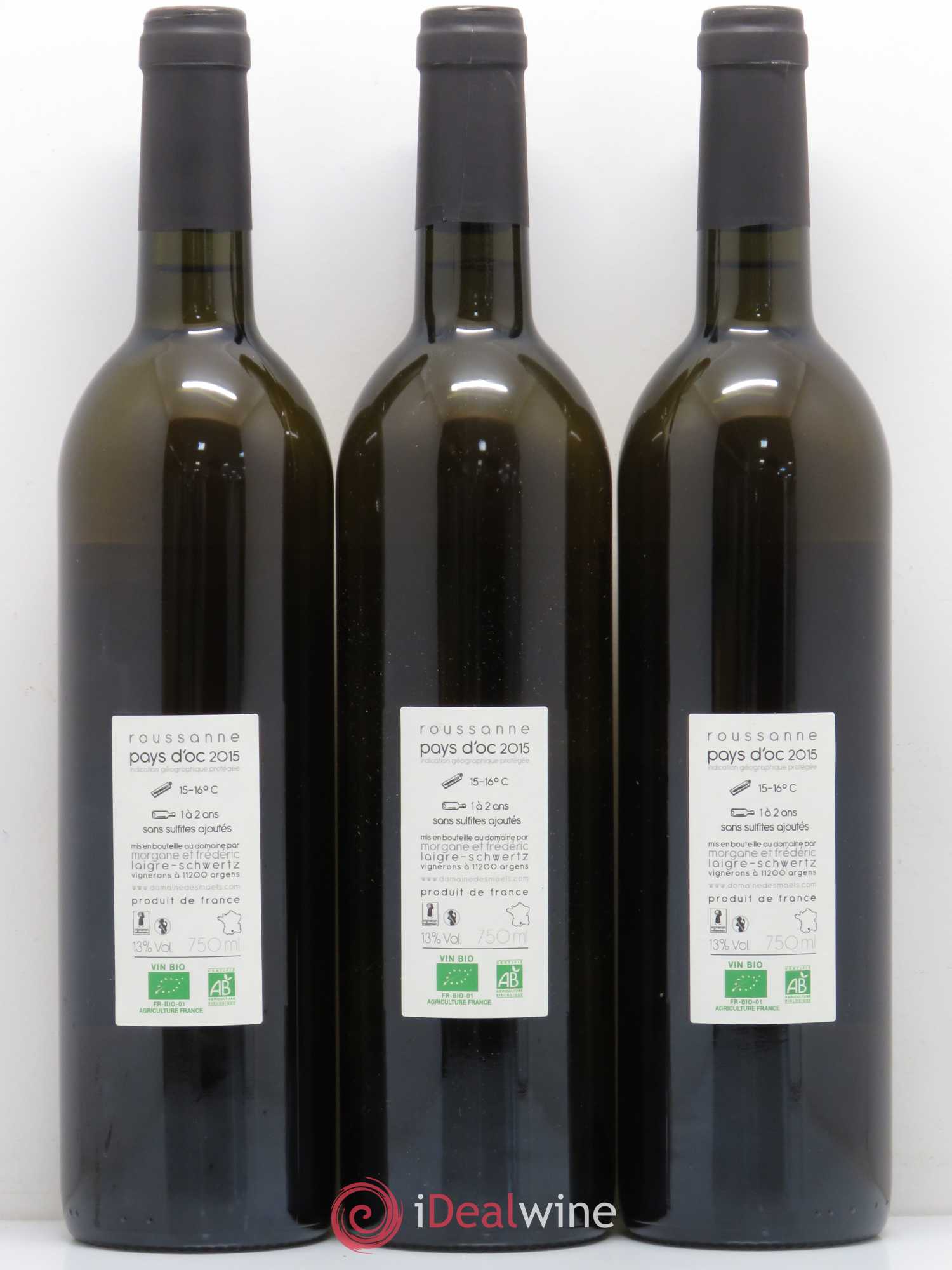 Divers Pays d'Oc Le M des Maels Domaine des Maels 2015 - Posten von 3 Flaschen - 1