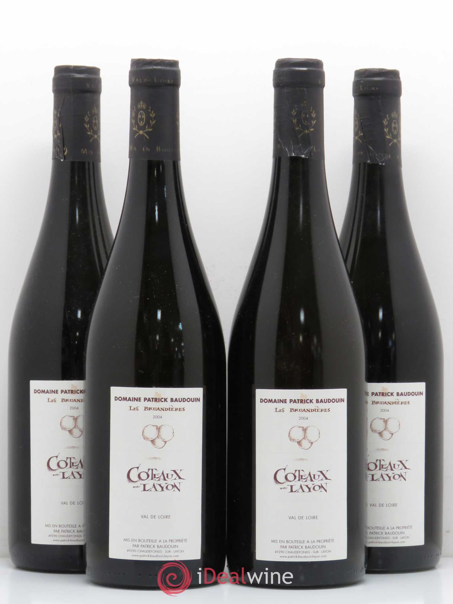 Coteaux du Layon Les Bruandières Domaine Patrick Baudouin 2004 - Lotto di 4 bottiglie - 0