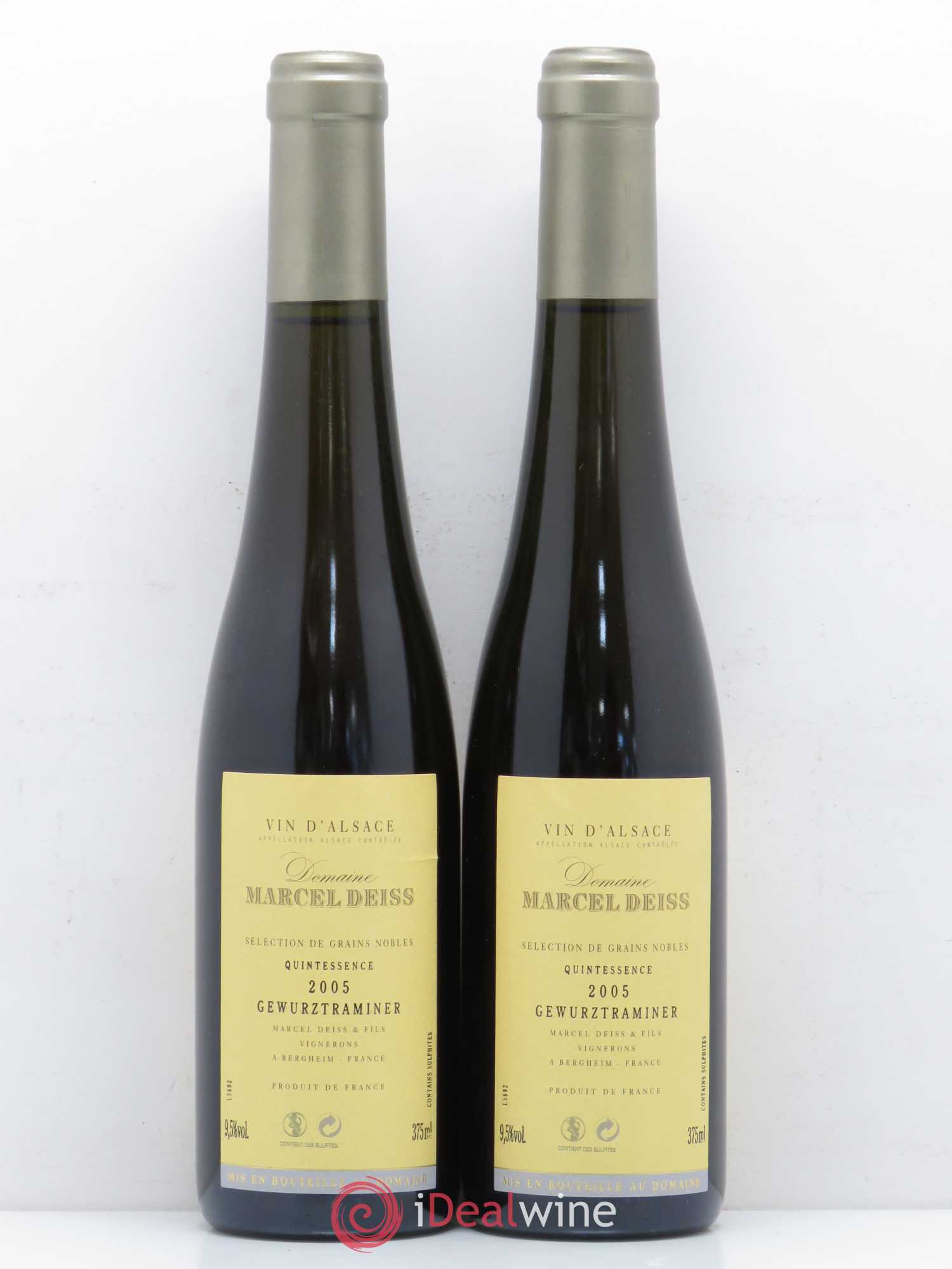 Alsace Gewurztraminer Sélection de Grains Nobles Marcel Deiss (Domaine) Quintessence 2005 - Posten von 2 Demi-Flaschen - 1