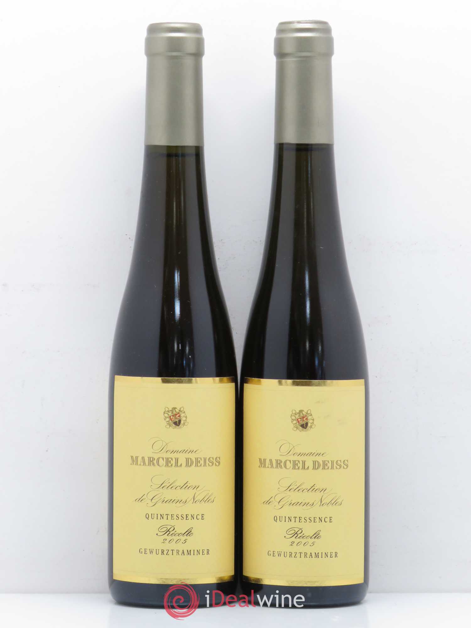 Alsace Gewurztraminer Sélection de Grains Nobles Marcel Deiss (Domaine) Quintessence 2005 - Posten von 2 Demi-Flaschen - 0
