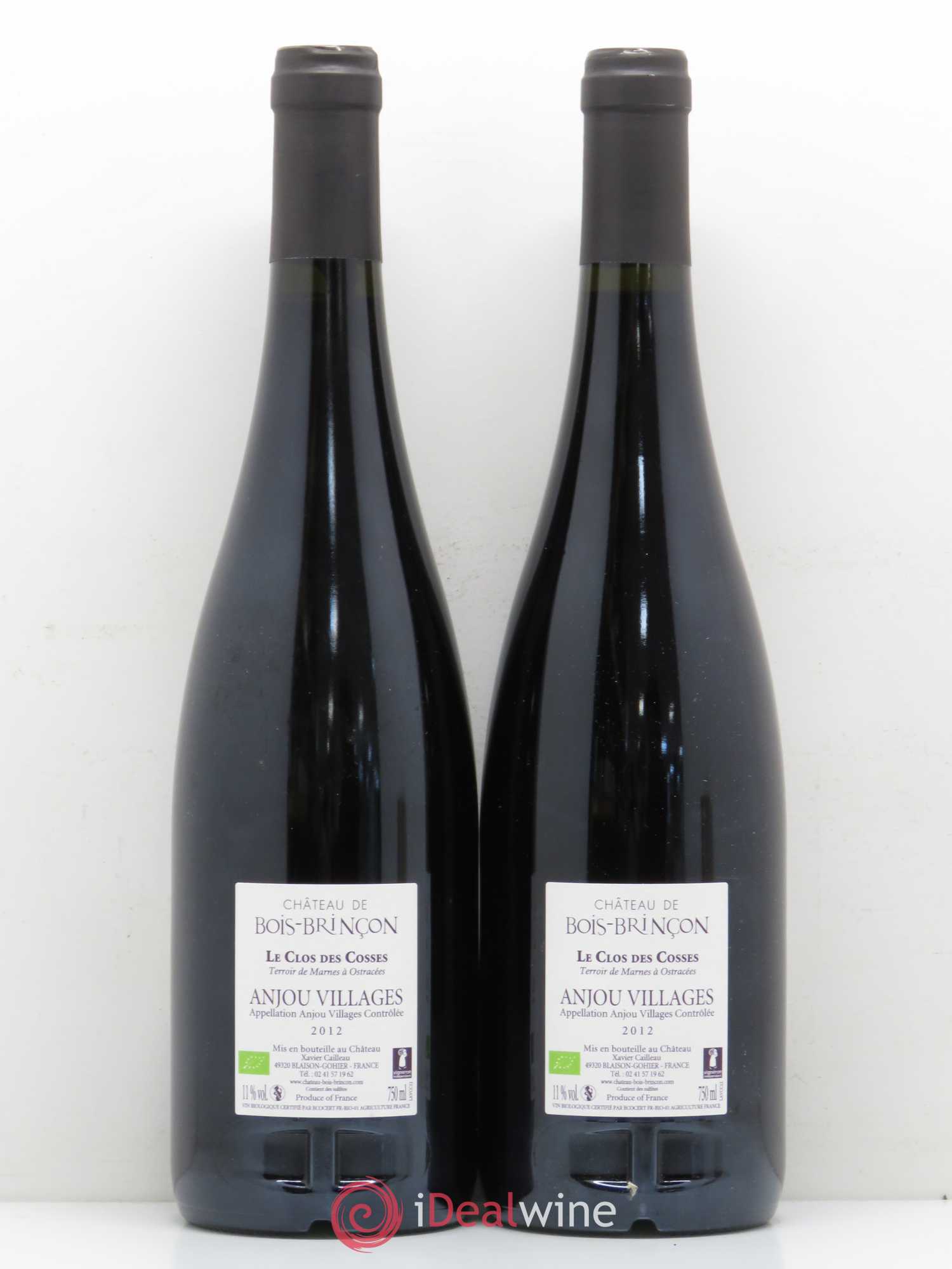 Anjou Le Clos des Cosses Château de Bois Brincon 2012 - Posten von 2 Flaschen - 1